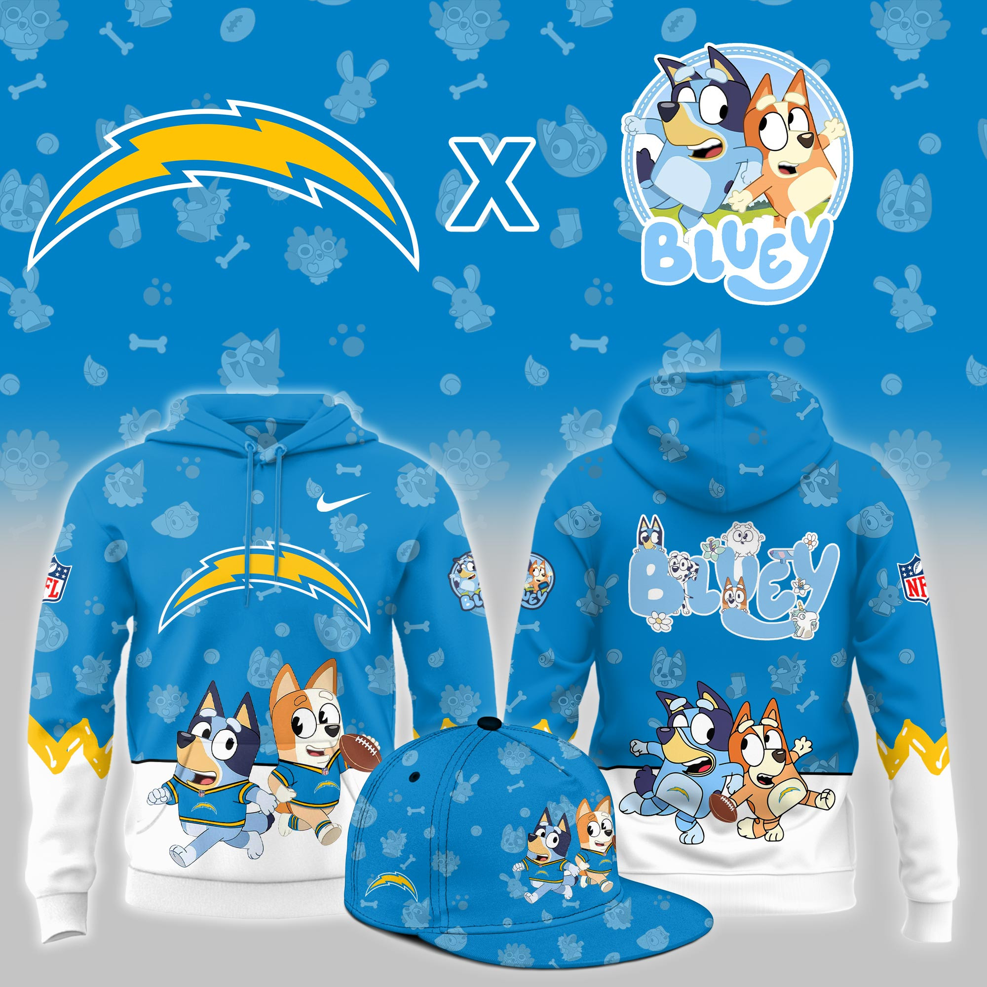 Los Angeles Chargers Bluey Night Limited Hoodie PBGX1PA