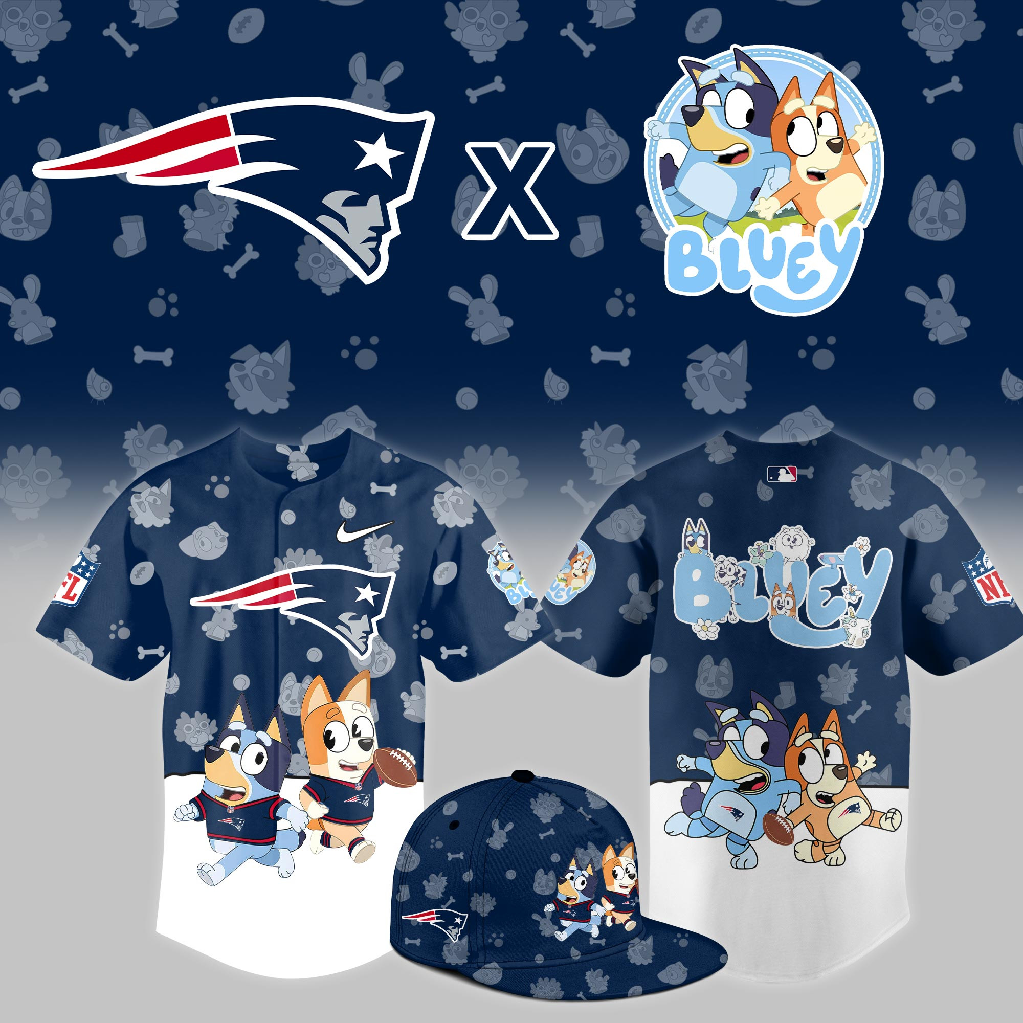 New England Patriots x Bluey Night Game Limited Jersey PB1P0J8