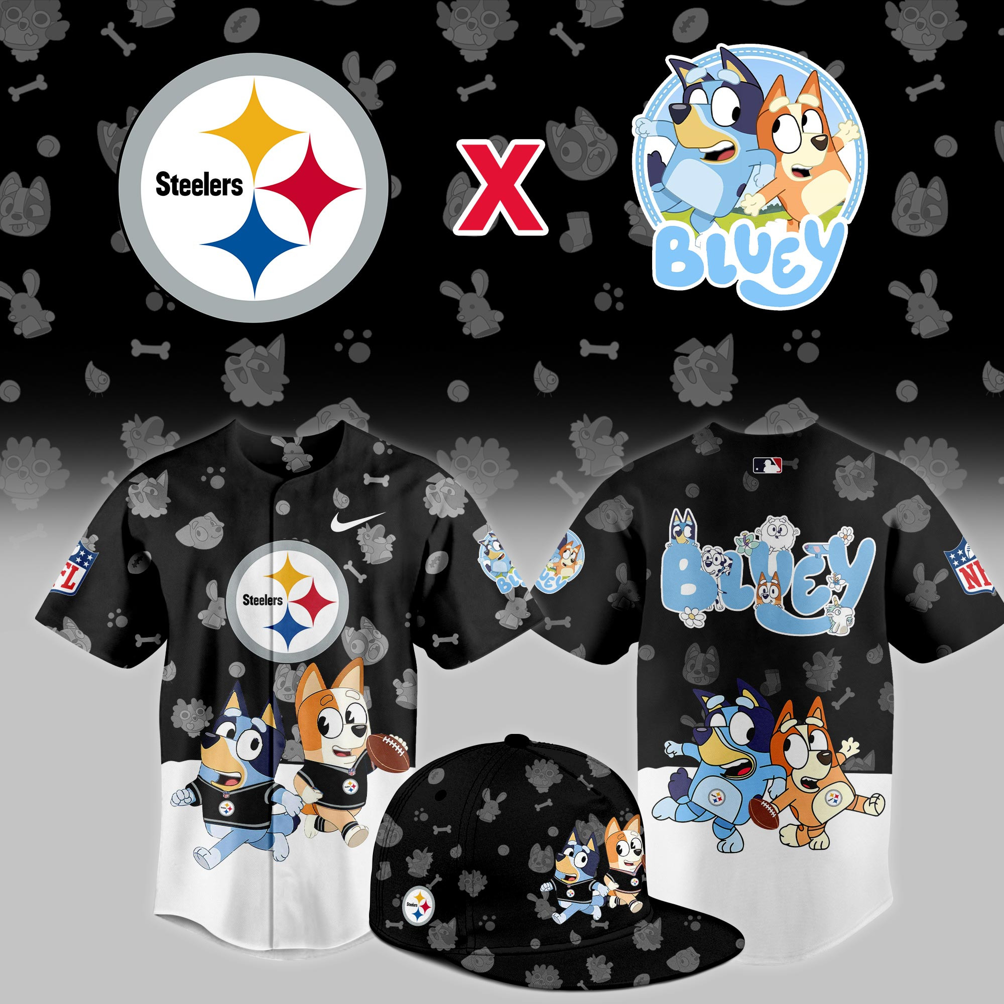 Pittsburgh Steelers Bluey Night Game Limited Jersey PBVTI15
