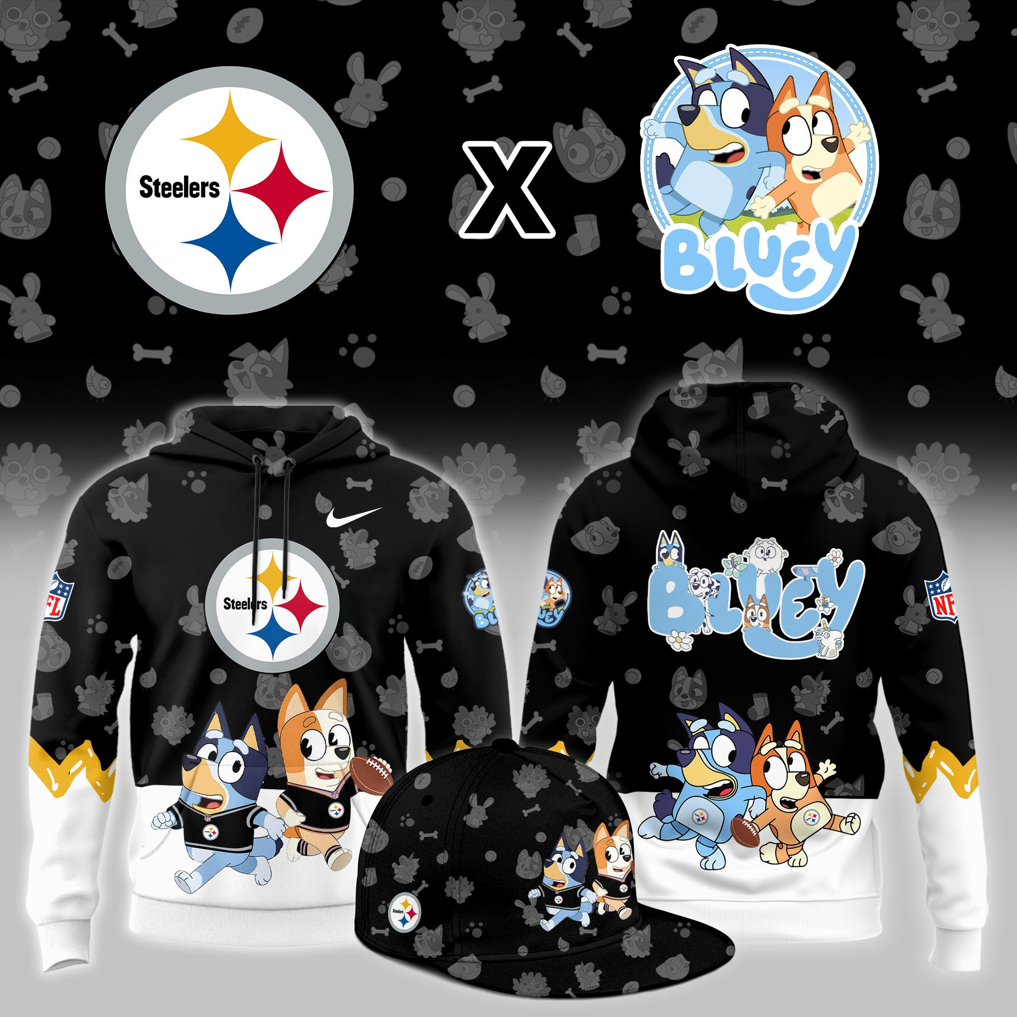 Pittsburgh Steelers Bluey Night Game Limited Hoodie PBW0EDH