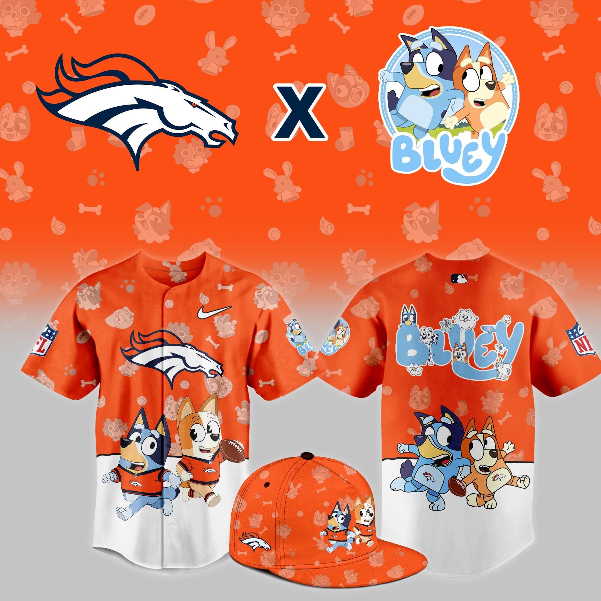 Denver Broncos Bluey Night Game Limited Jersey PBQTVXQ