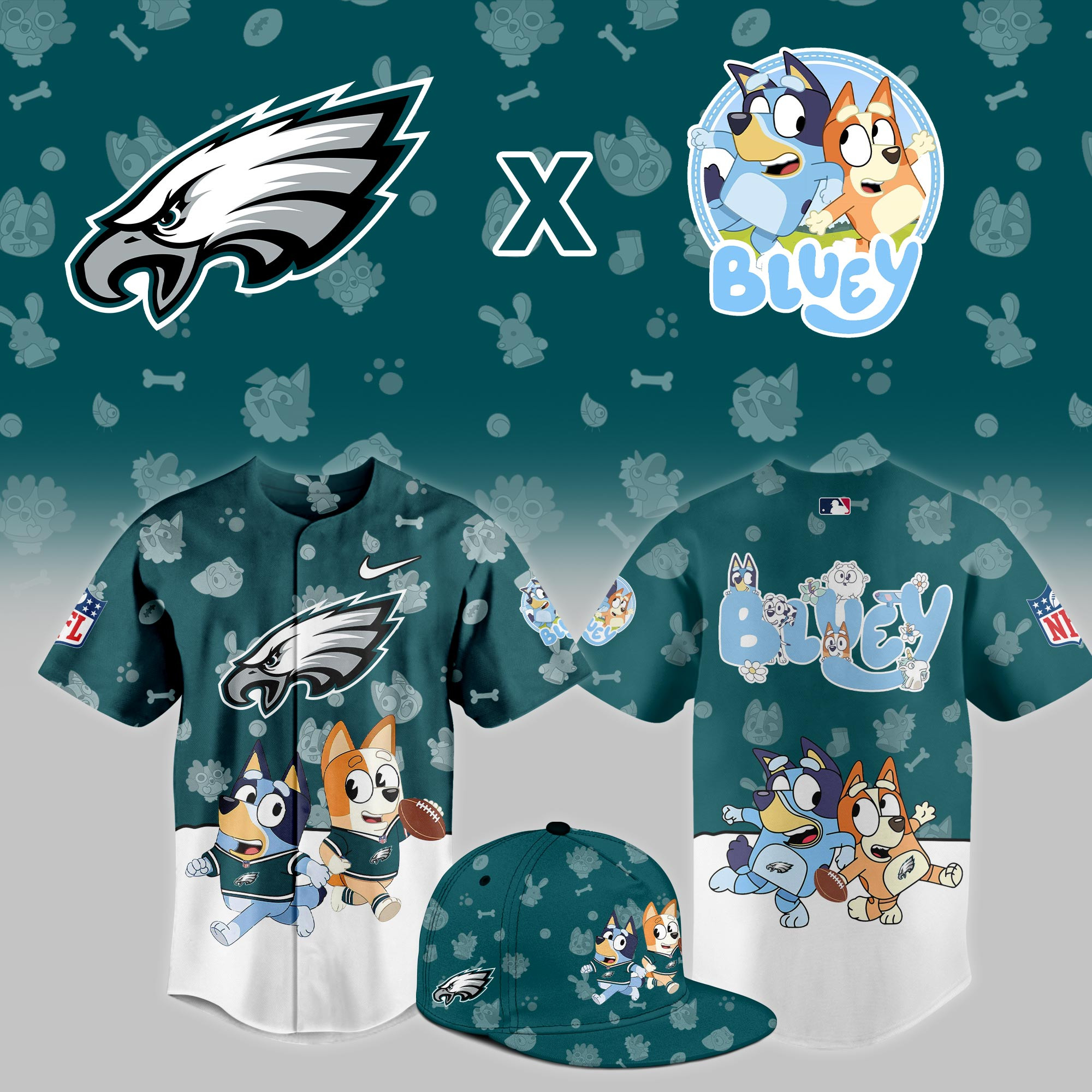 Philadelphia Eagles x Bluey Night Limited Jersey PBG183D