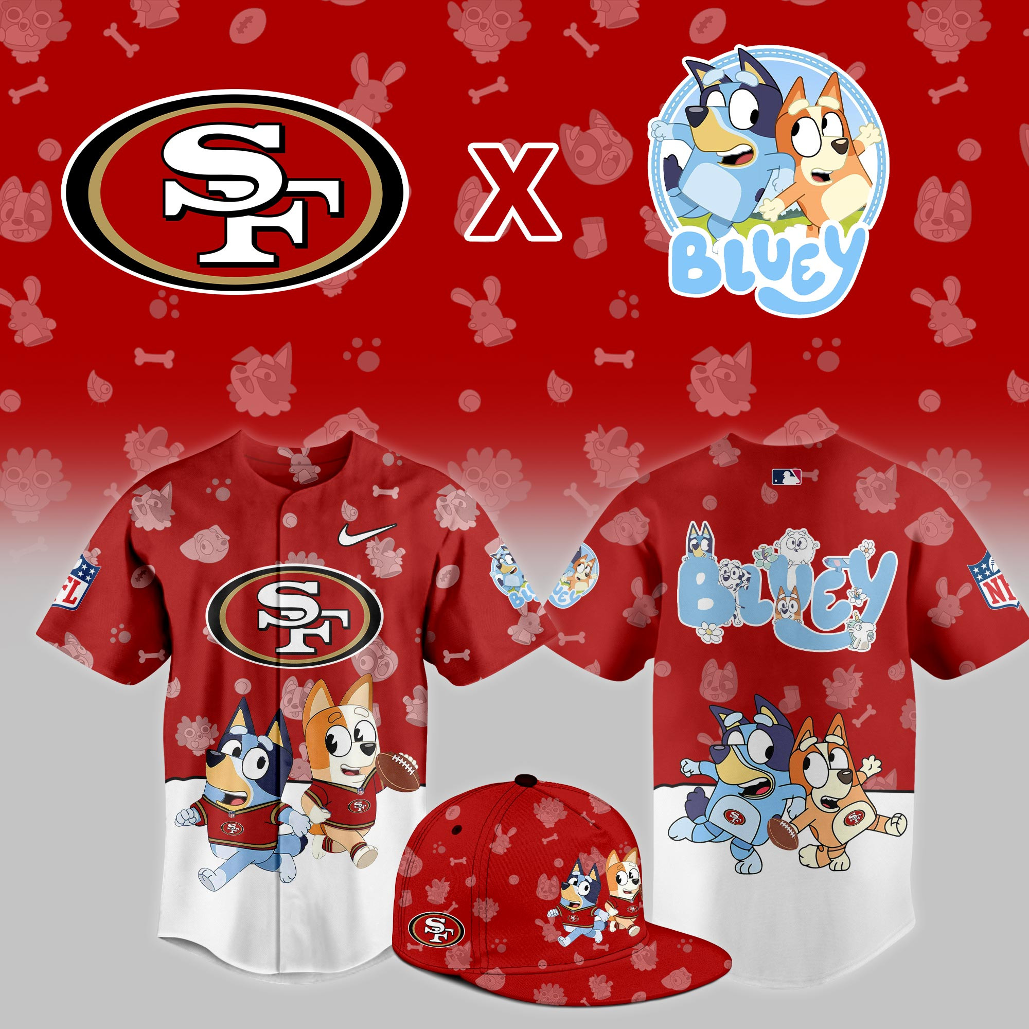San Francisco 49ers x Bluey Night Limited Jersey PBA6KL6