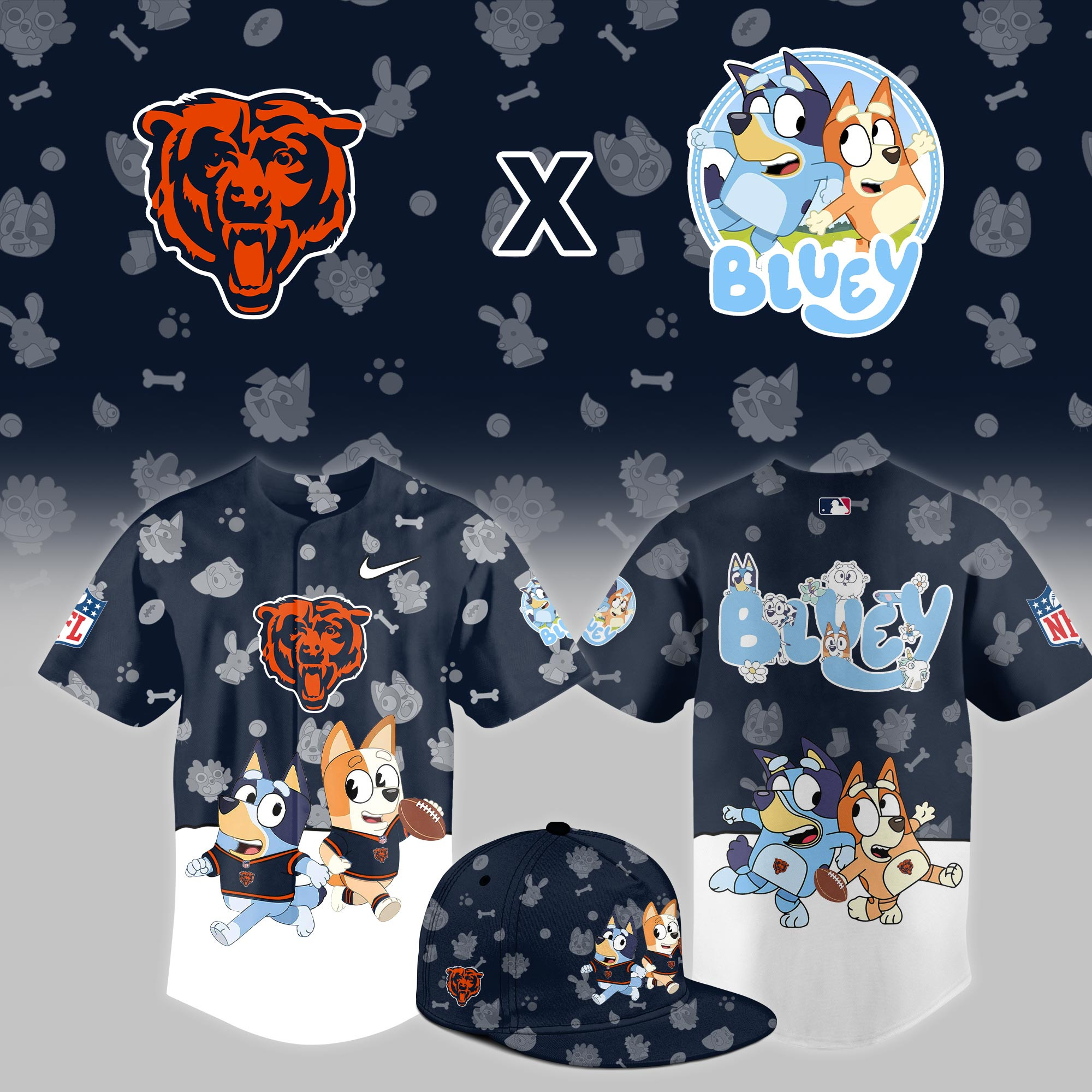 Chicago Bears x Bluey Night Limited Jersey PBG18JS