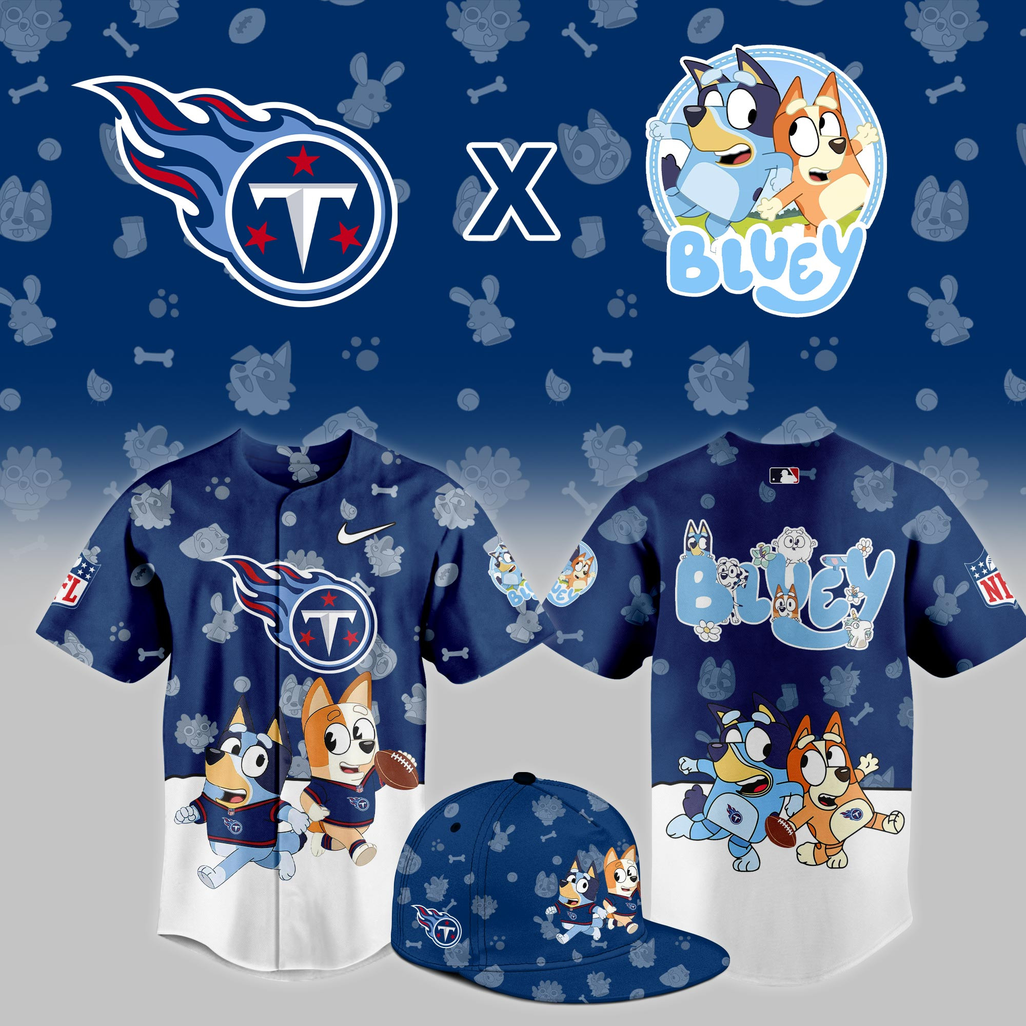 Tennessee Titans x Bluey Night Limited Jersey PBW09CC