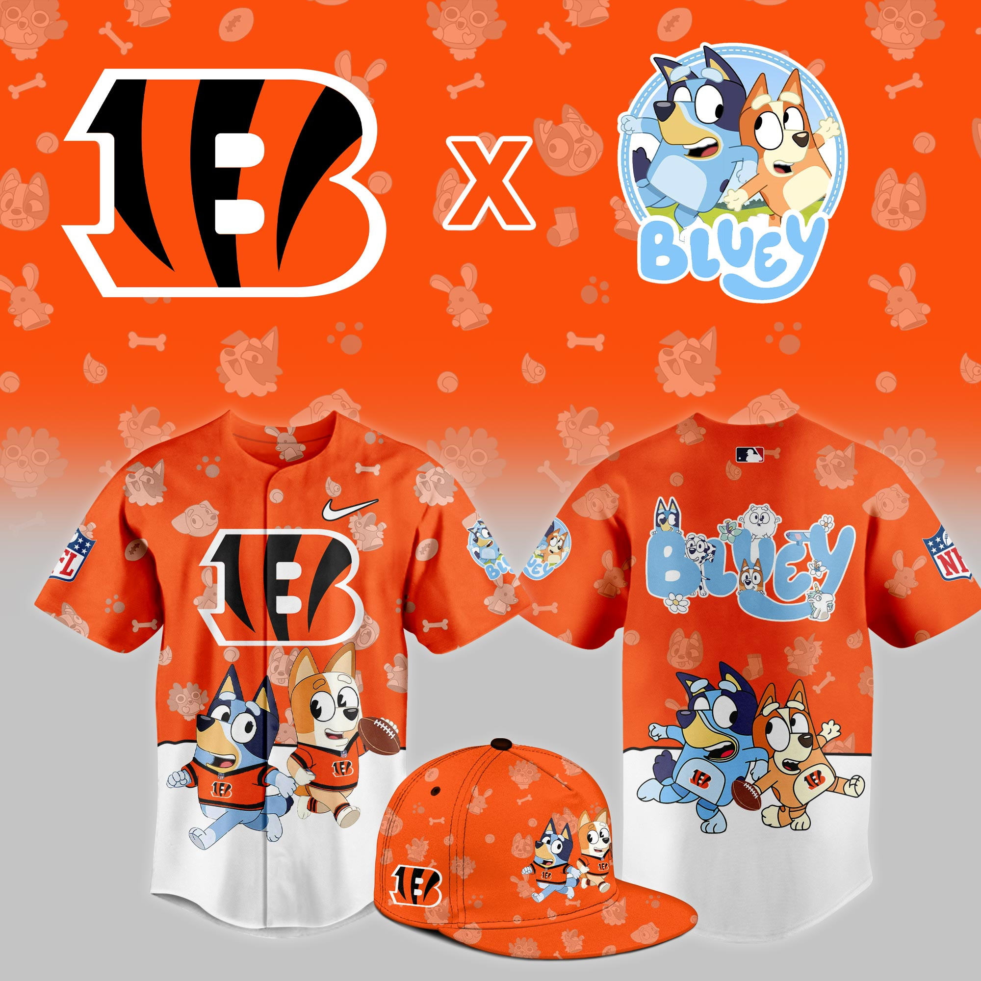 Cincinnati Bengals x Bluey Night Limited Jersey PBJ8W7I