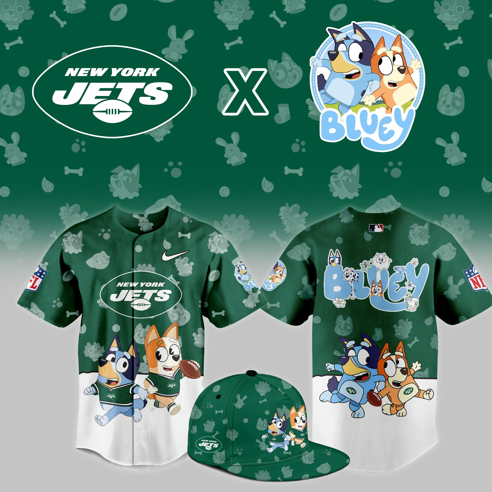 New York Jets x Bluey Night Limited Jersey PBM2E0Q