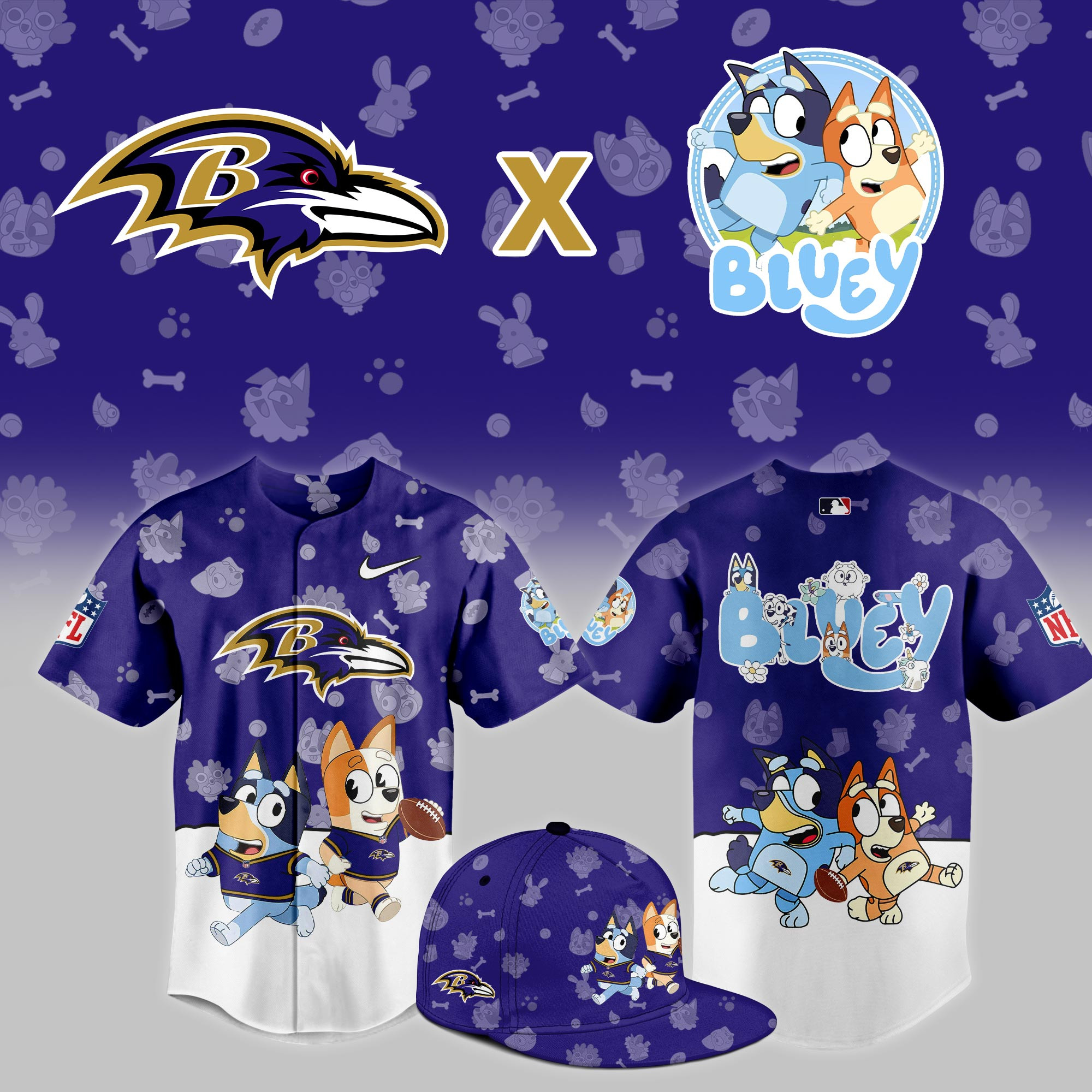 Baltimore Ravens x Bluey Night Limited Jersey PBIG5U4