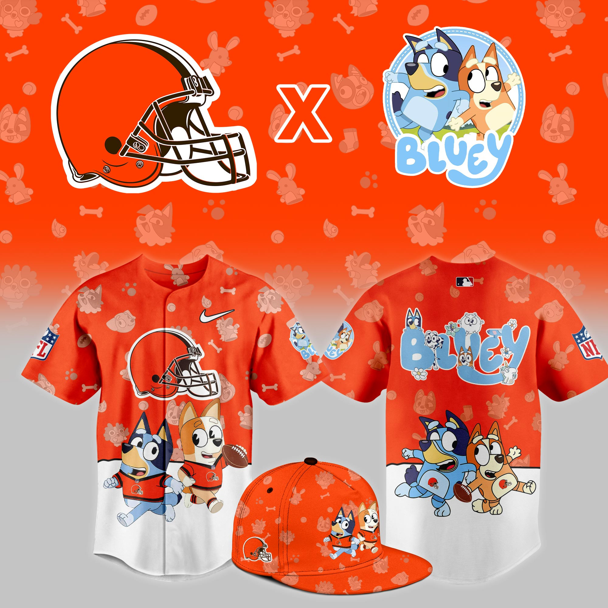 Cleveland Browns x Bluey Night Limited Jersey PBNFYJ1