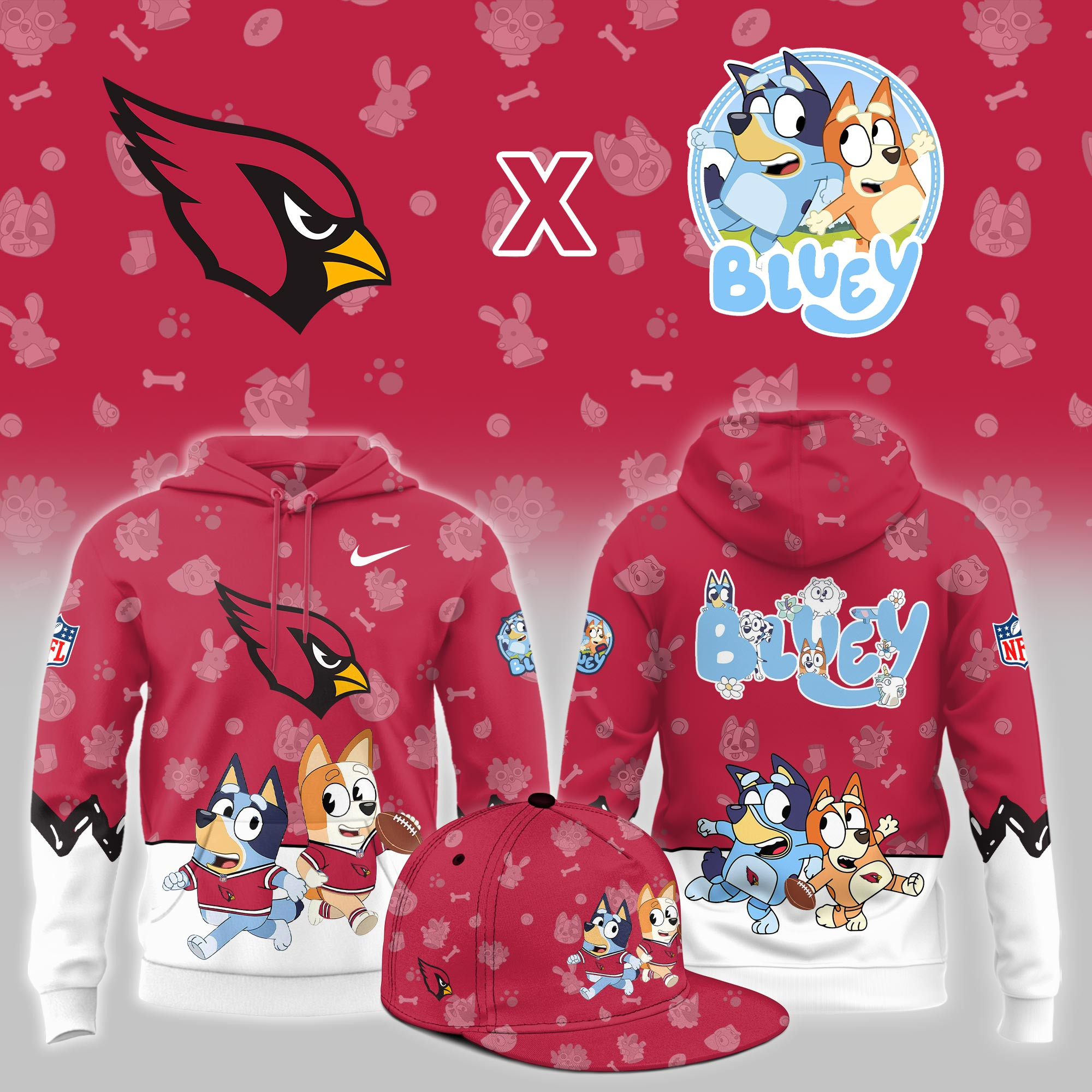 Arizona Cardinals x Bluey Night Limited Hoodie PBRP2C8