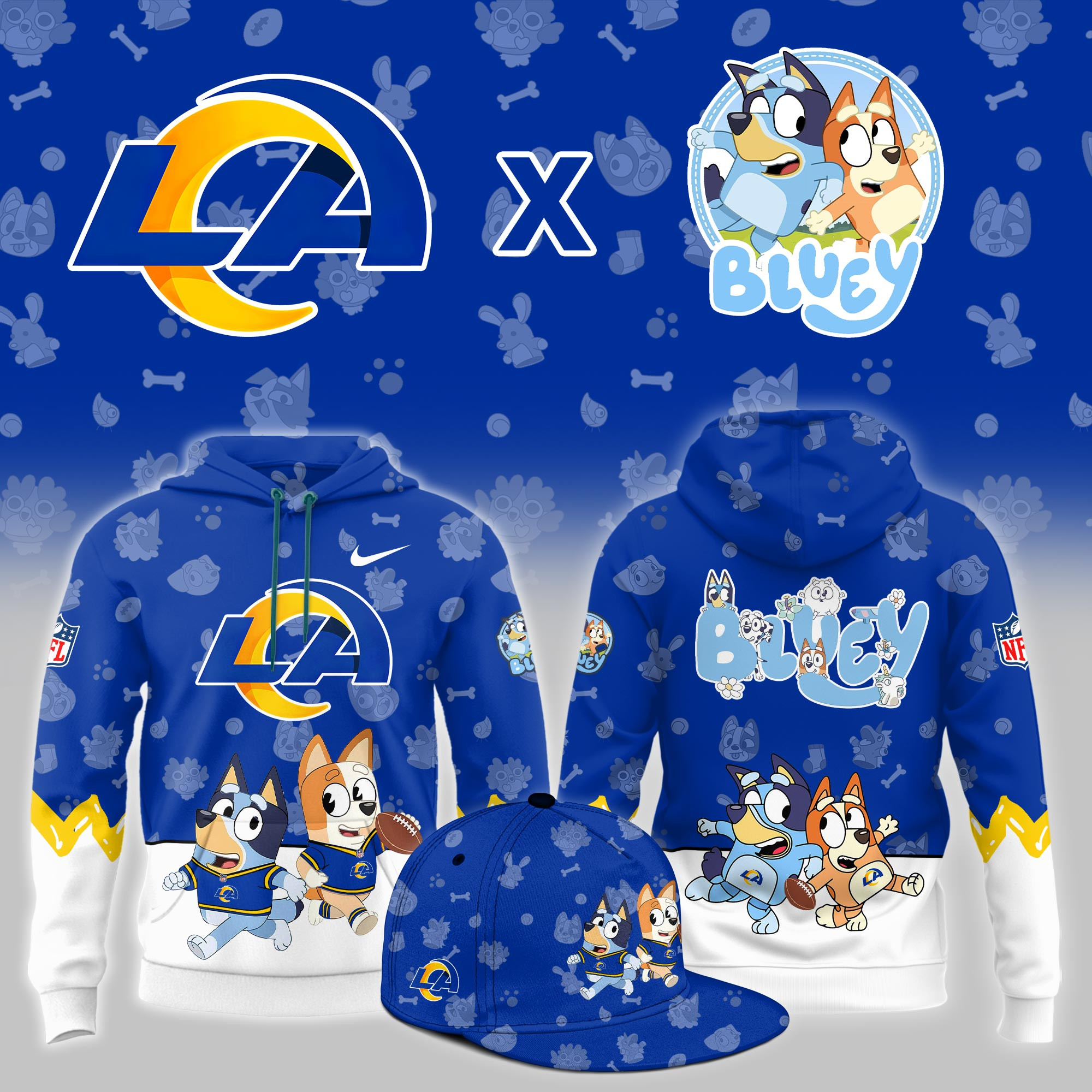 Los Angeles Rams x Bluey Night Limited Hoodie PBWJ7SD