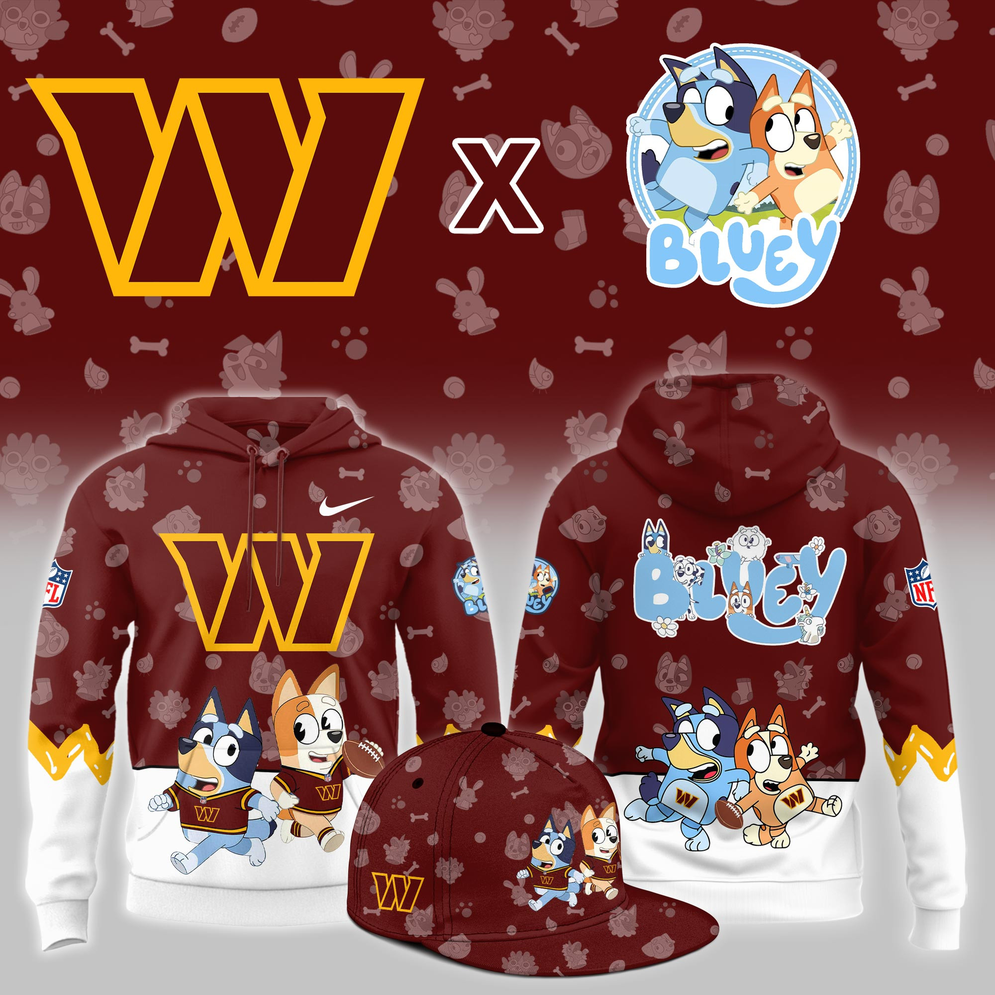 Washington Commanders x Bluey Limited Hoodie PB4IF18