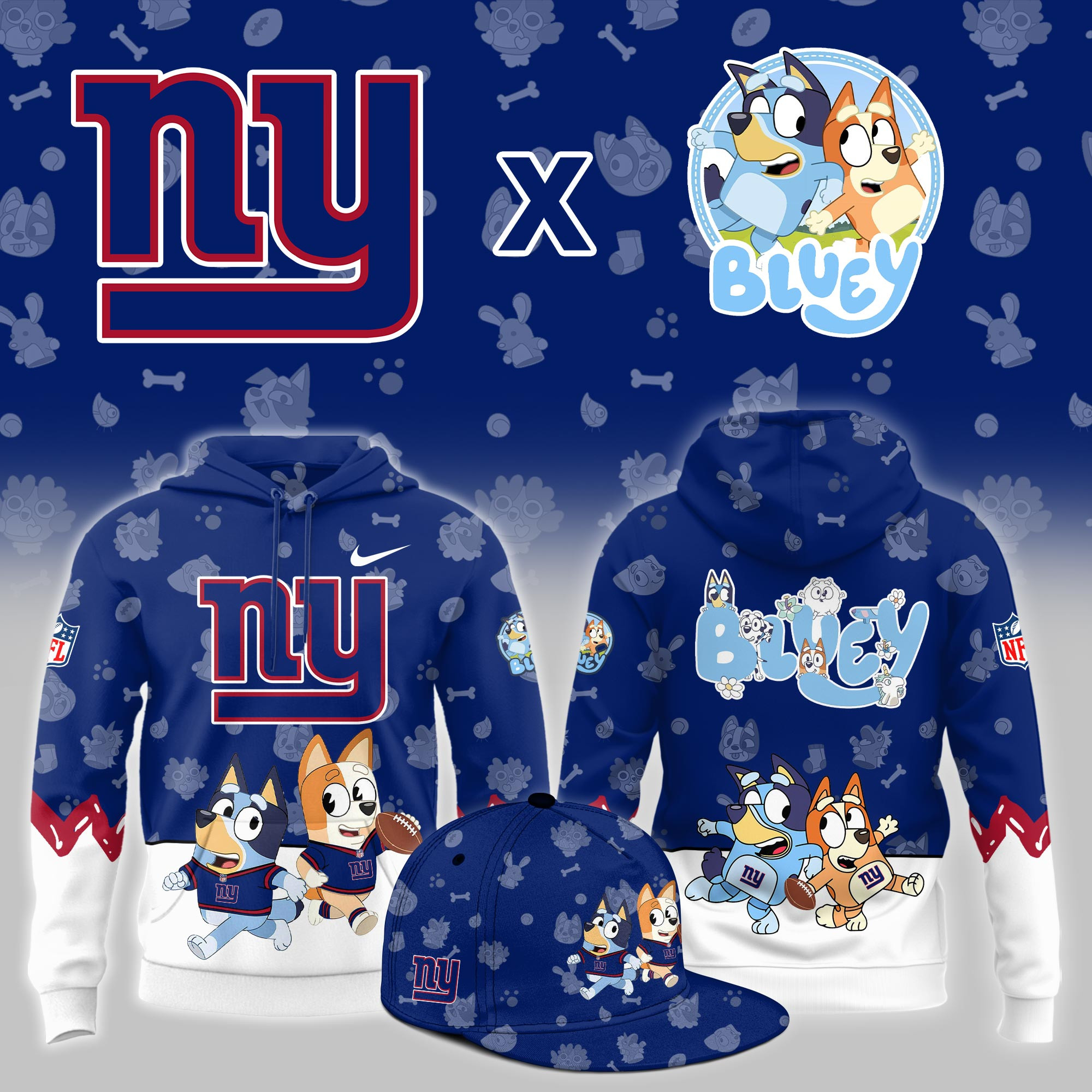 New York Giants x Bluey Night Limited Hoodie PBTHNPV
