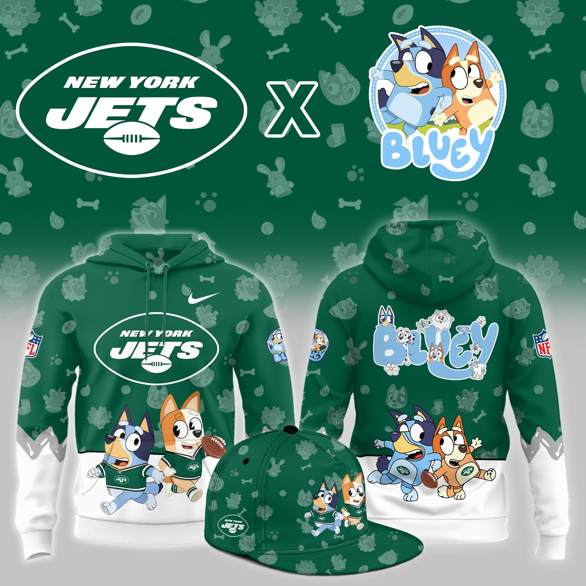 New York Jets x Bluey Night Limited Hoodie PB1BCC5