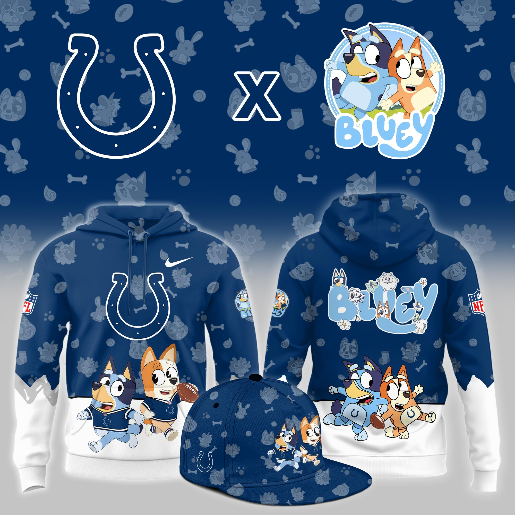 Indianapolis Colts x Bluey Night Limited Hoodie PBCBDNA