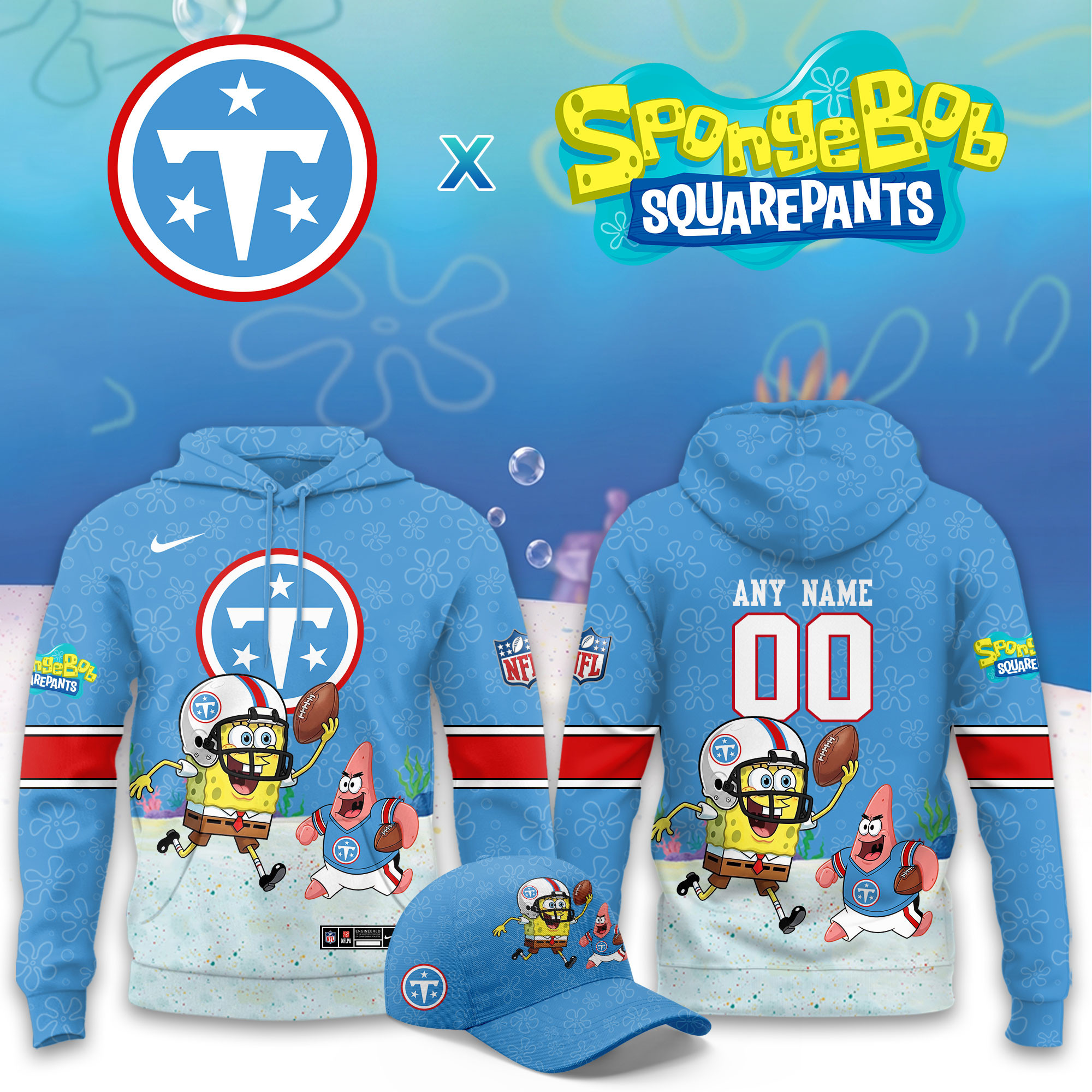 Tennessee Titans x SpongeBob Limited Personalized Hoodie PB6M80R