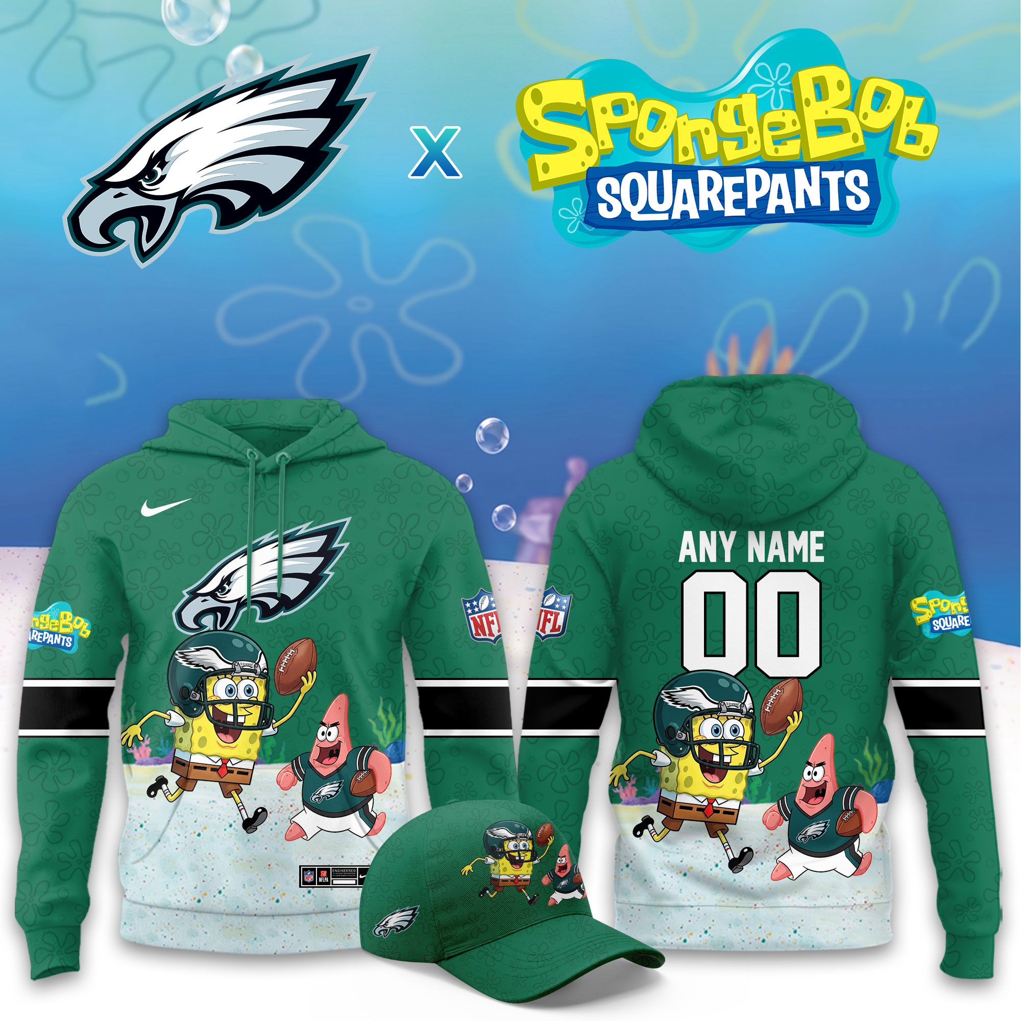 Philadelphia Eagles x SpongeBob Limited Personalized Hoodie PBCK4V9