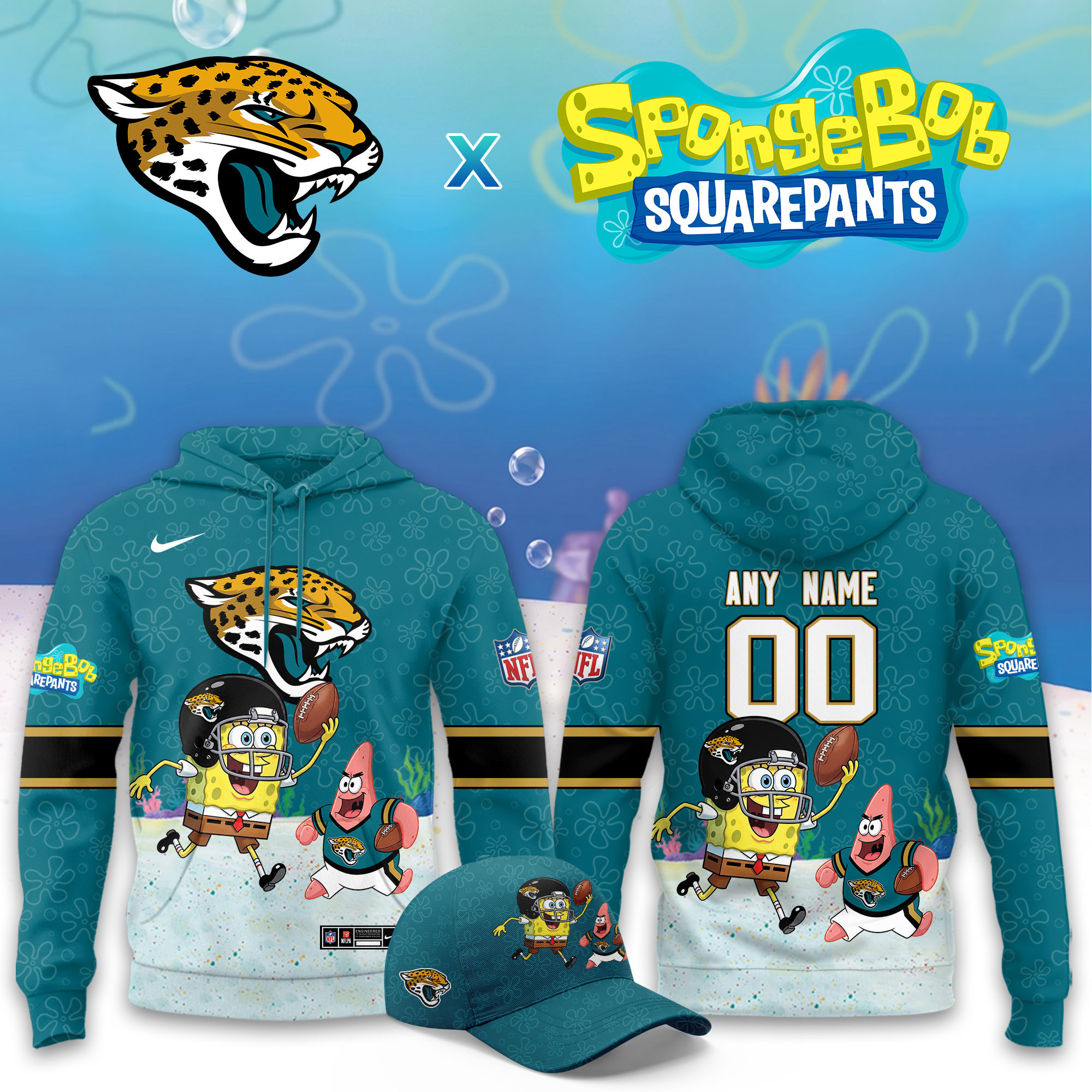 Jacksonville Jaguars x SpongeBob Limited Personalized Hoodie PBZGAPG