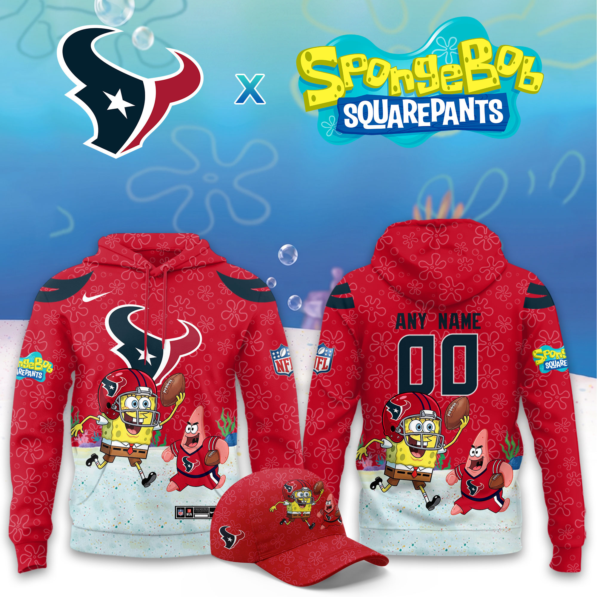 Houston Texans x SpongeBob Limited Personalized Hoodie PB7V9PO