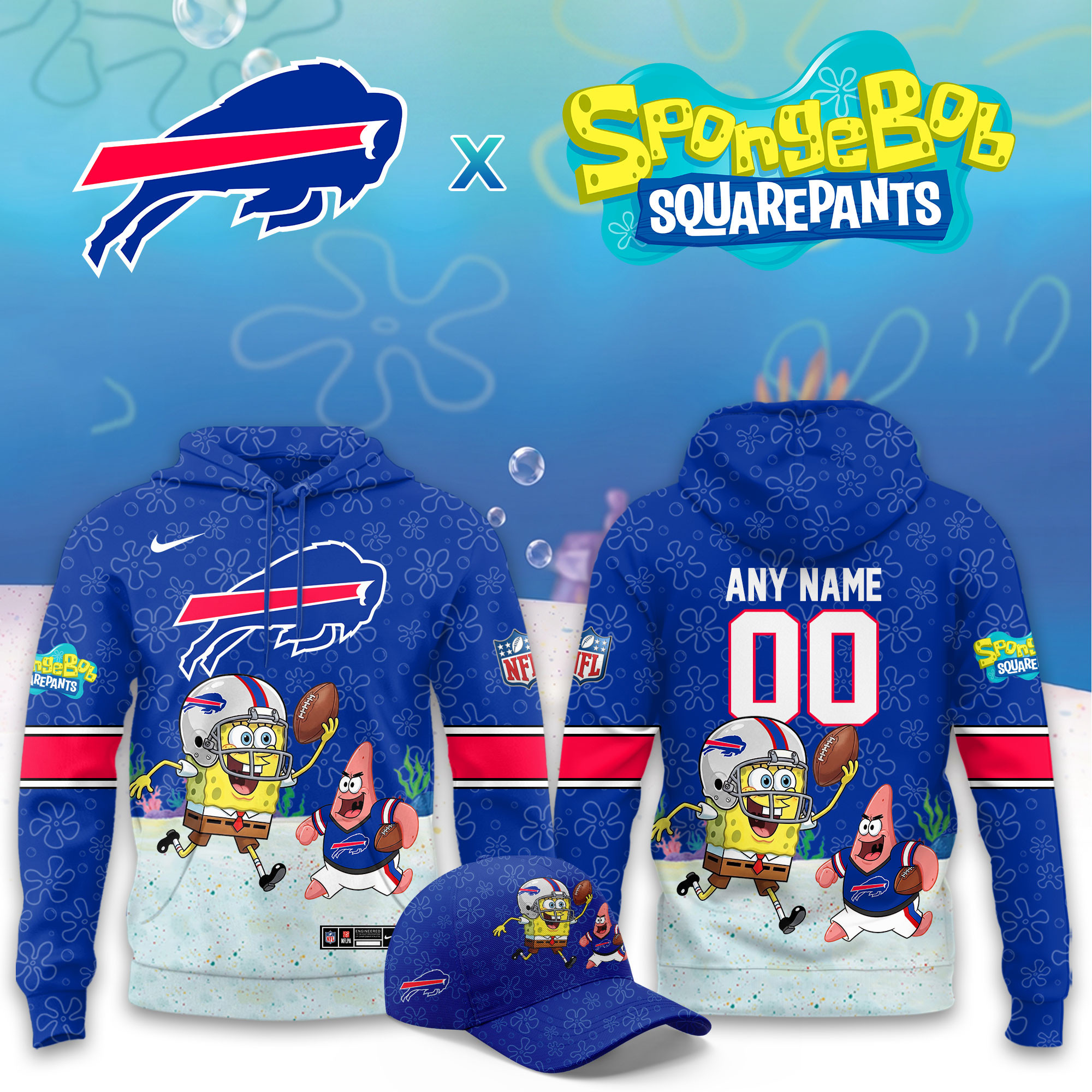 Buffalo Bills x SpongeBob Limited Personalized Hoodie PBAKM40