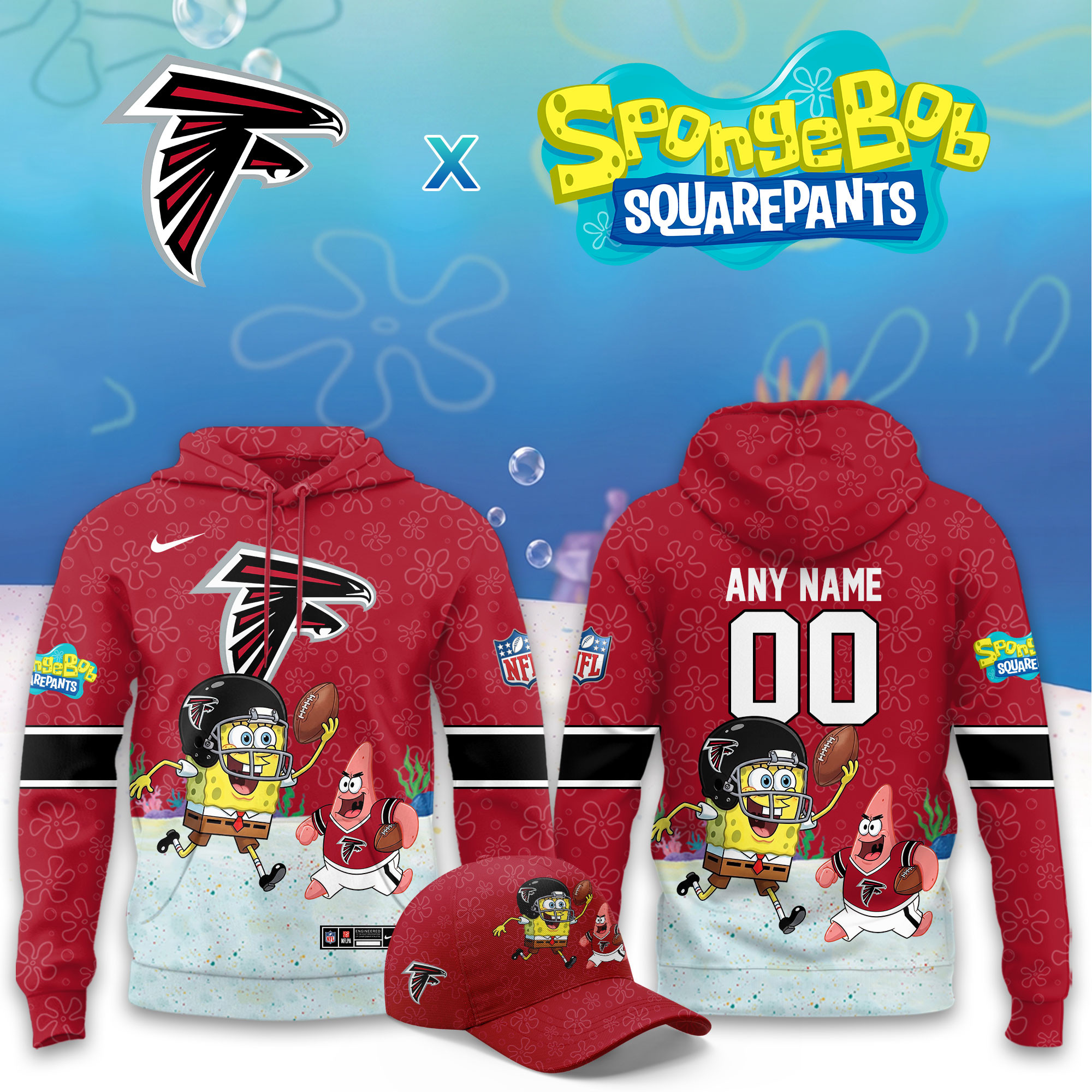 Atlanta Falcons x SpongeBob Limited Personalized Hoodie PBNYMBQ