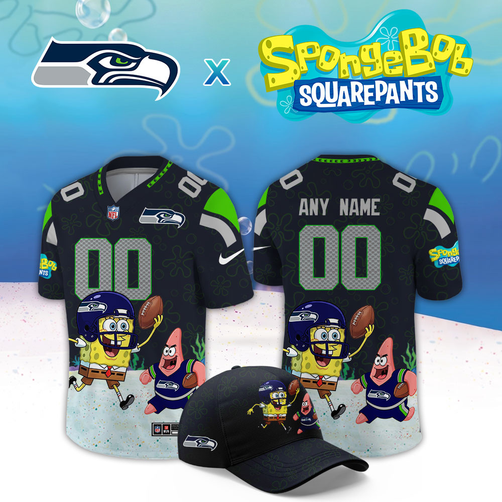 Seattle Seahawks x SpongeBob Limited Custom Jersey PBL80KC
