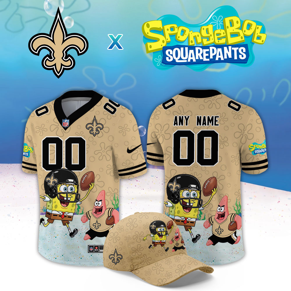 New Orleans Saints x SpongeBob Limited Custom Jersey PBO1BEZ