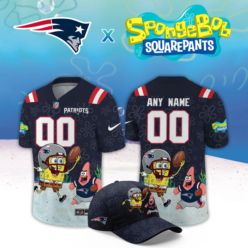 New England Patriots x SpongeBob Limited Custom Jersey PBR0IN6
