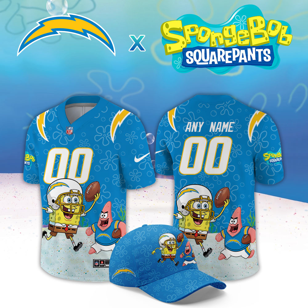 Los Angeles Chargers x SpongeBob Limited Custom Jersey PBWYSOQ