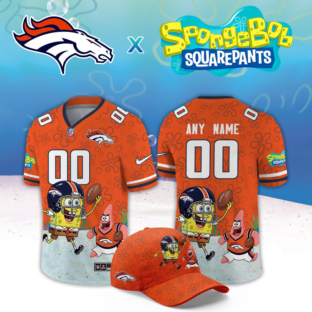 Denver Broncos x SpongeBob Limited Custom Jersey PBXVSSB
