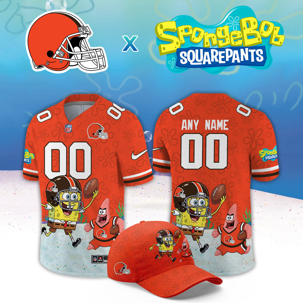 Cleveland Browns x SpongeBob Limited Custom Jersey PBQBMC3