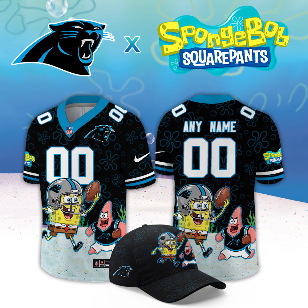 Carolina Panthers x SpongeBob Limited Custom Jersey PBDNOEQ
