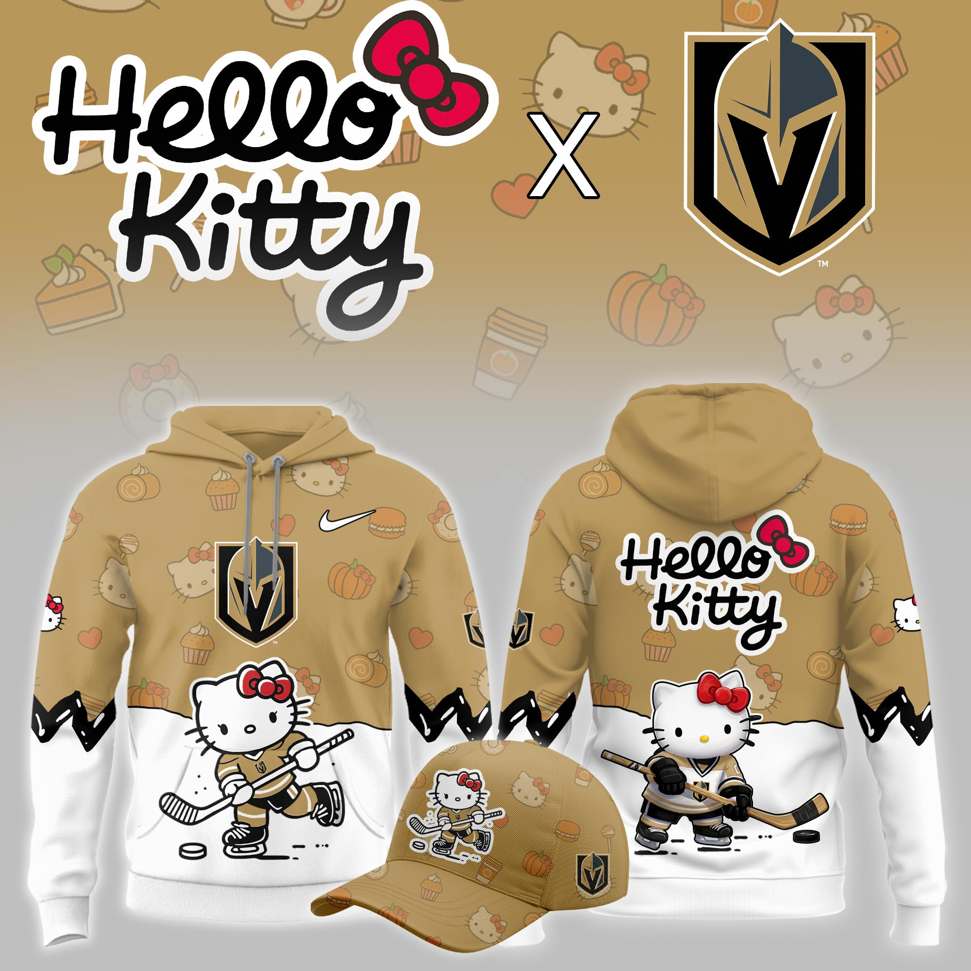 Vegas Golden Knights Hello Kitty Night Limited Hoodie PBECLD5