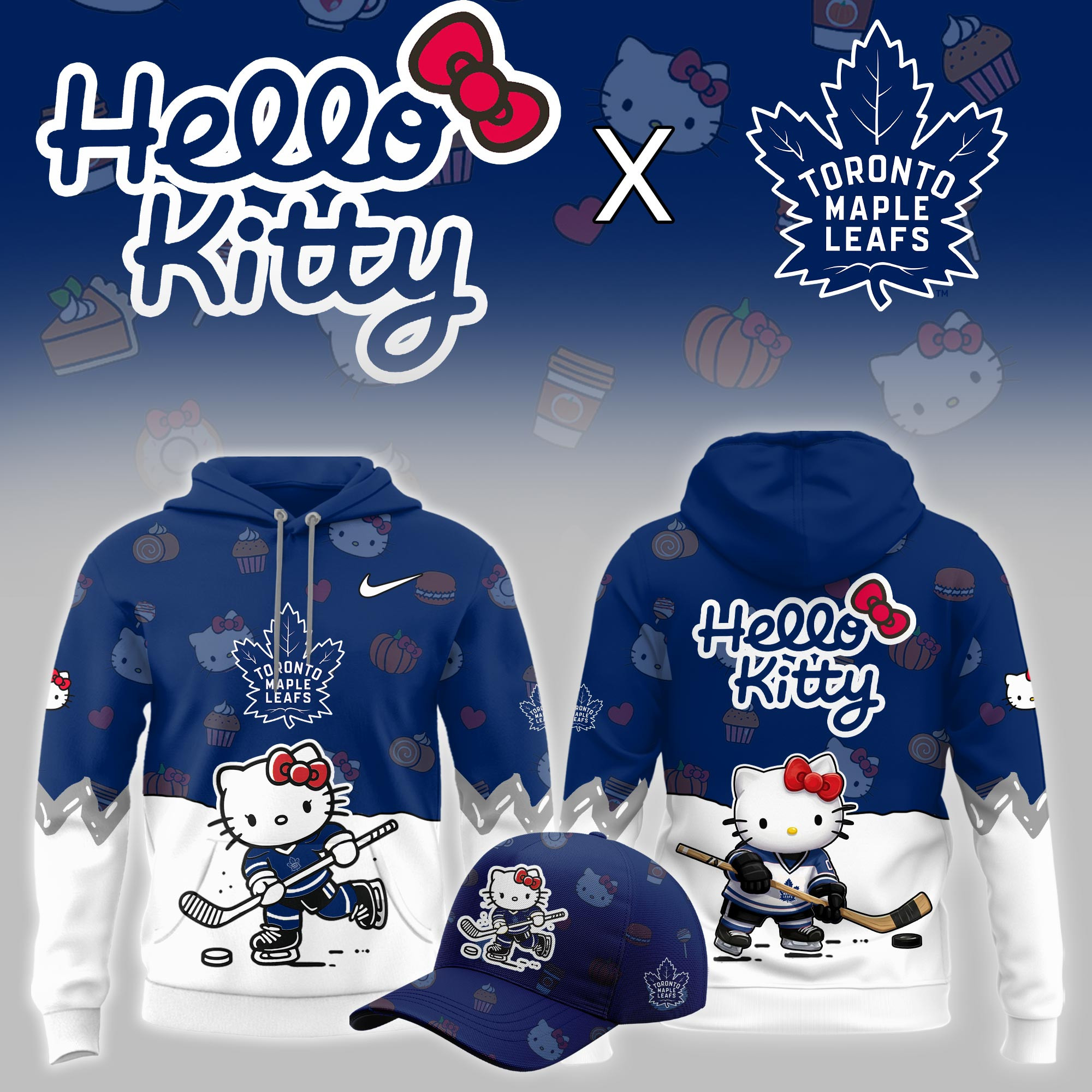 Toronto Maple Leafs Hello Kitty Night Limited Hoodie PBRRHS6