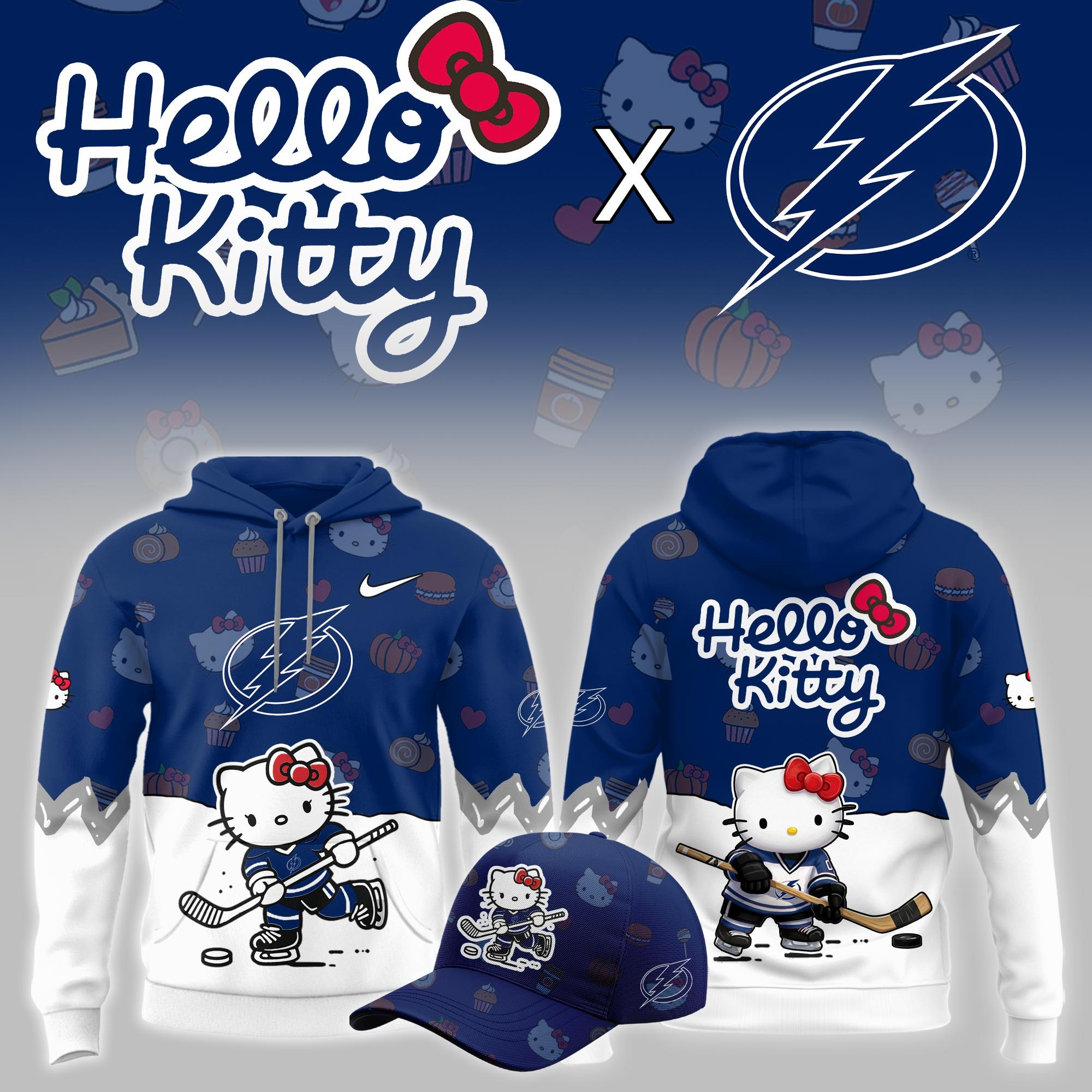 Tampa Bay Lightning Hello Kitty Night Limited Hoodie PB7N7PX