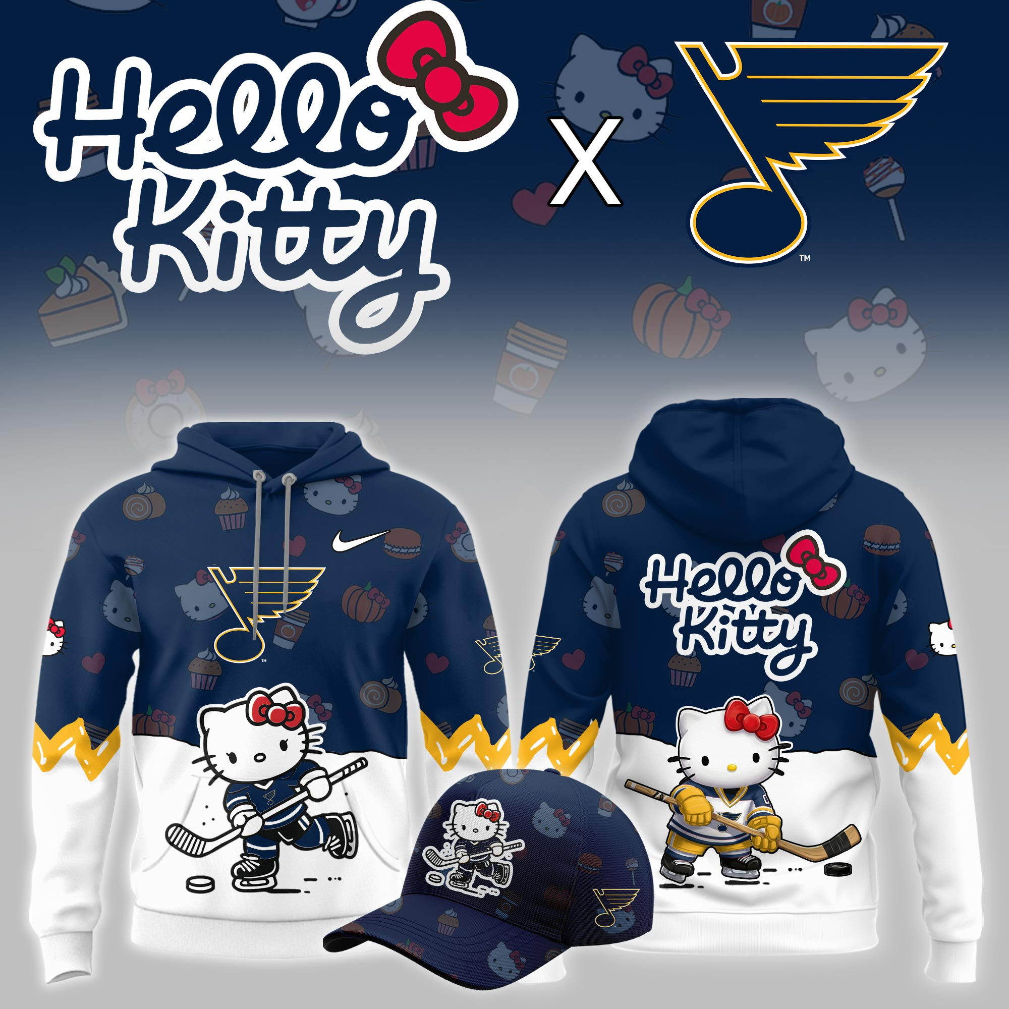 St. Louis Blues Hello Kitty Night Limited Hoodie PBGYJ5K