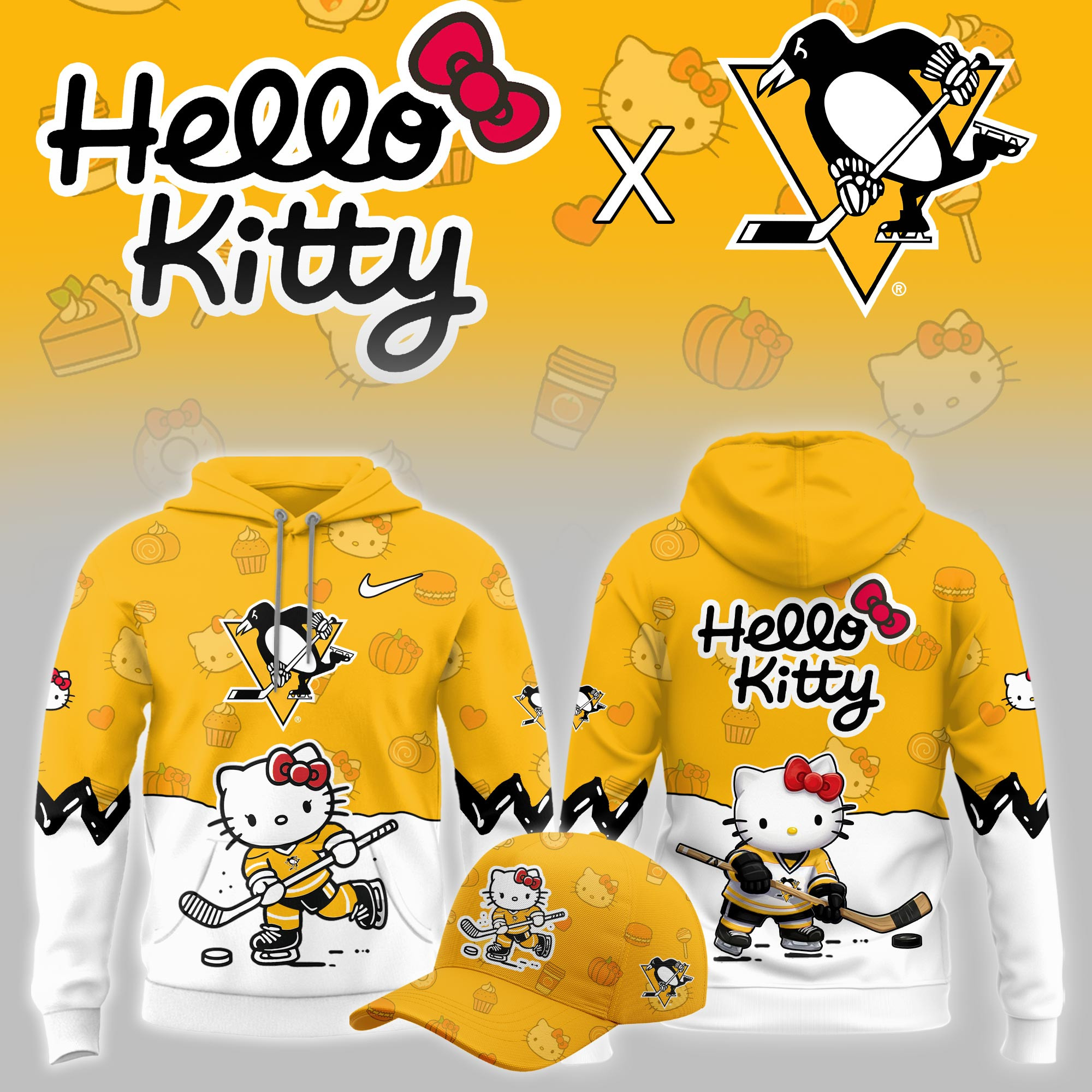 Pittsburgh Penguins Hello Kitty Night Limited Hoodie PBGQOJR