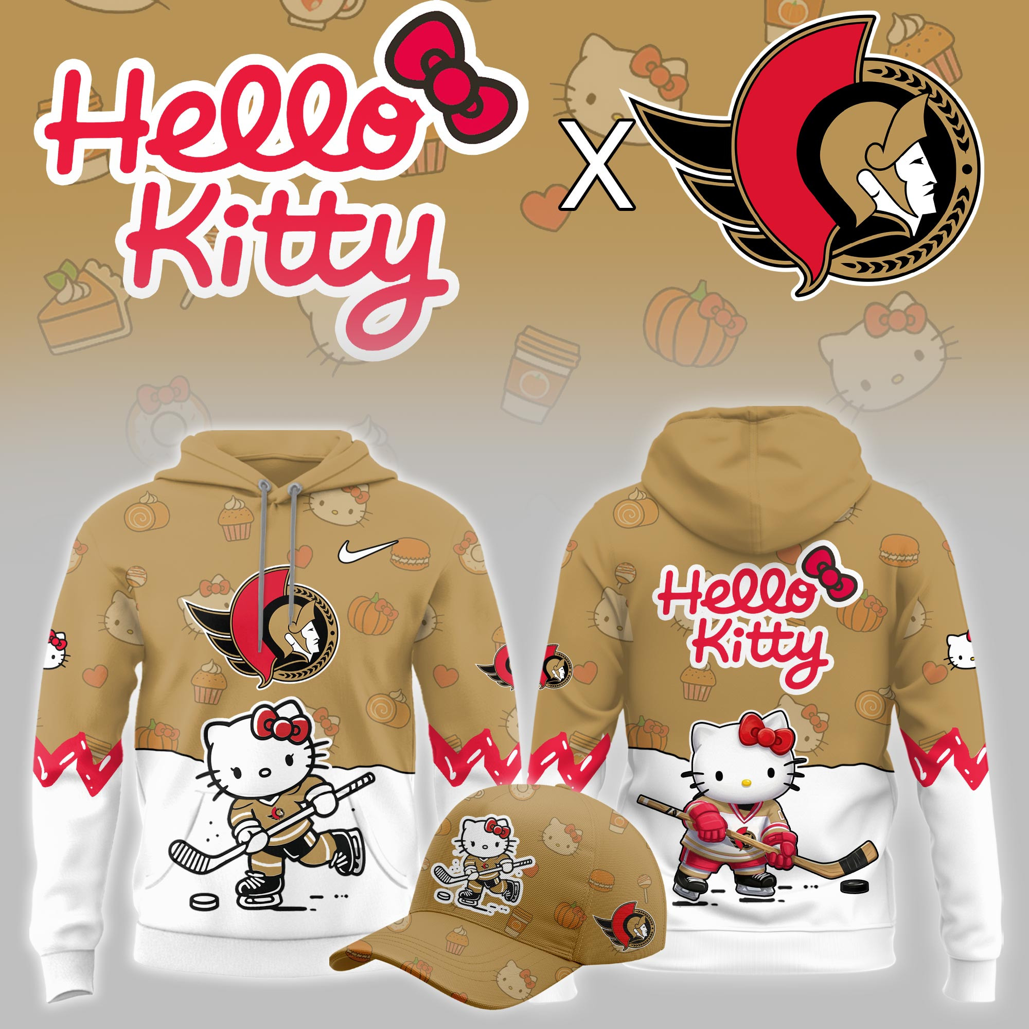 Ottawa Senators Hello Kitty Night Limited Hoodie PBJUYR8
