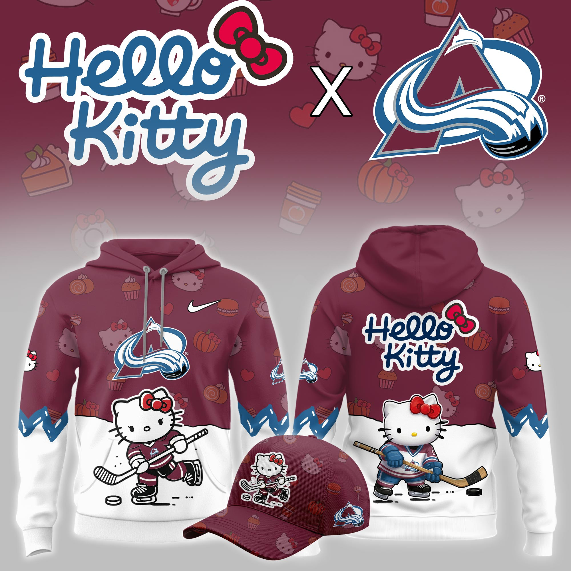 Colorado Avalanche Hello Kitty Night Limited Hoodie PBM1AD7