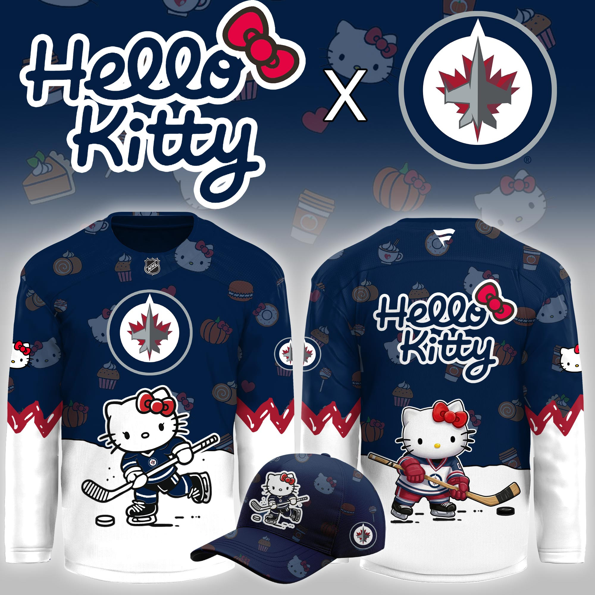 Winnipeg Jets Hello Kitty Night Limited Hockey Jersey PBF7P0H