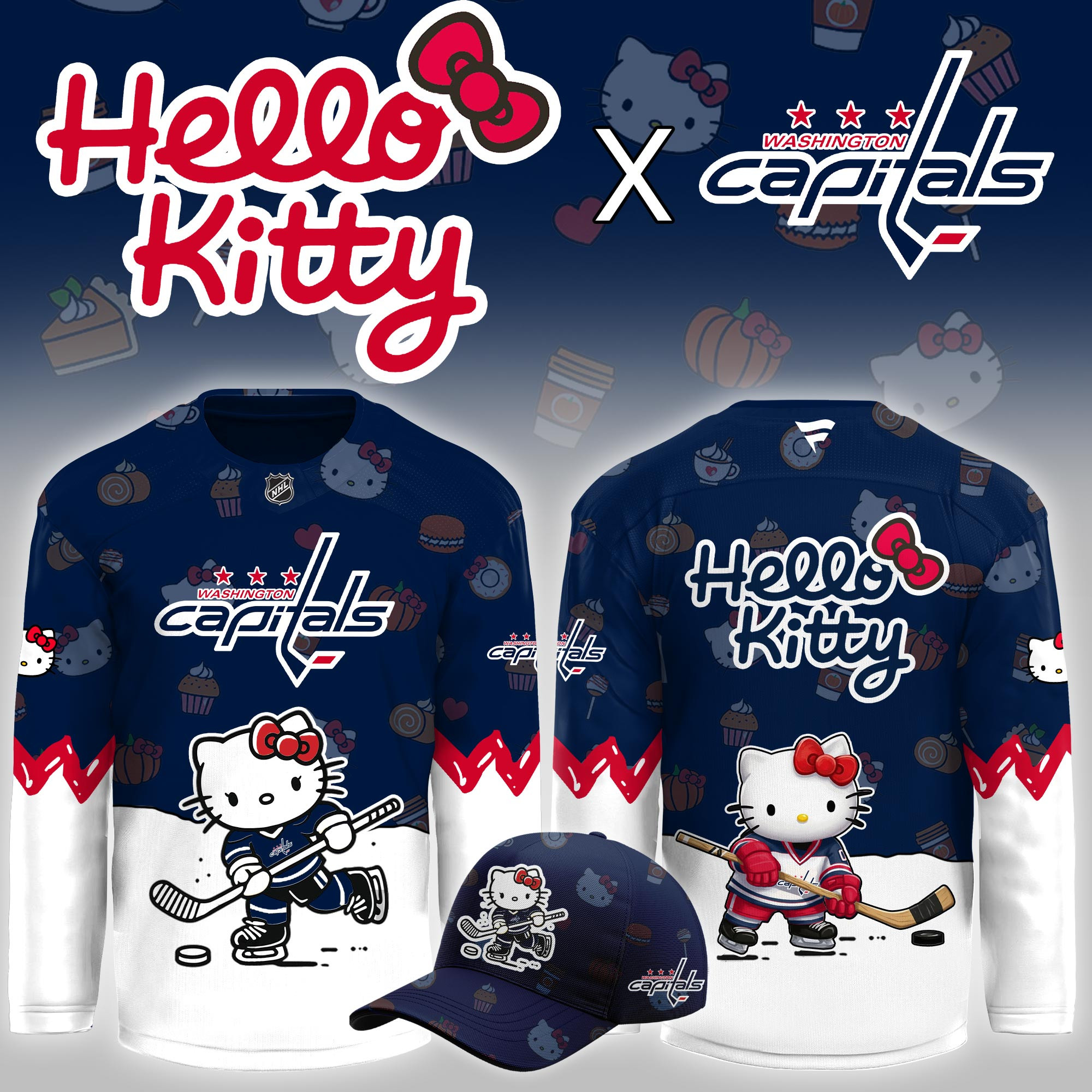 Washington Capitals Hello Kitty Night Limited Hockey Jersey PBZR5PO
