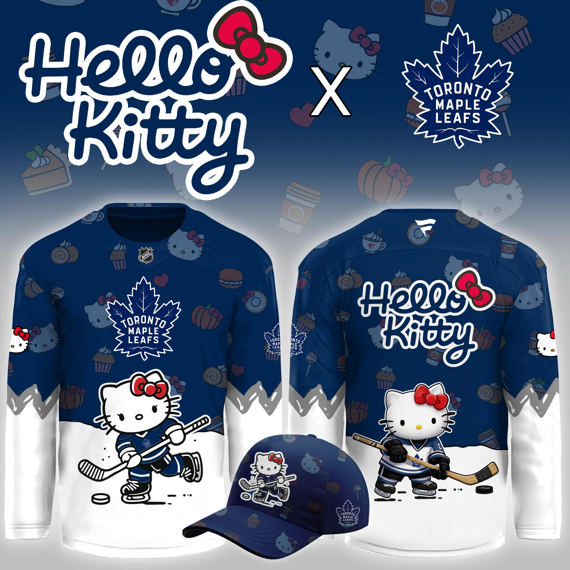 Toronto Maple Leafs Hello Kitty Night Limited Hockey Jersey PB807MS