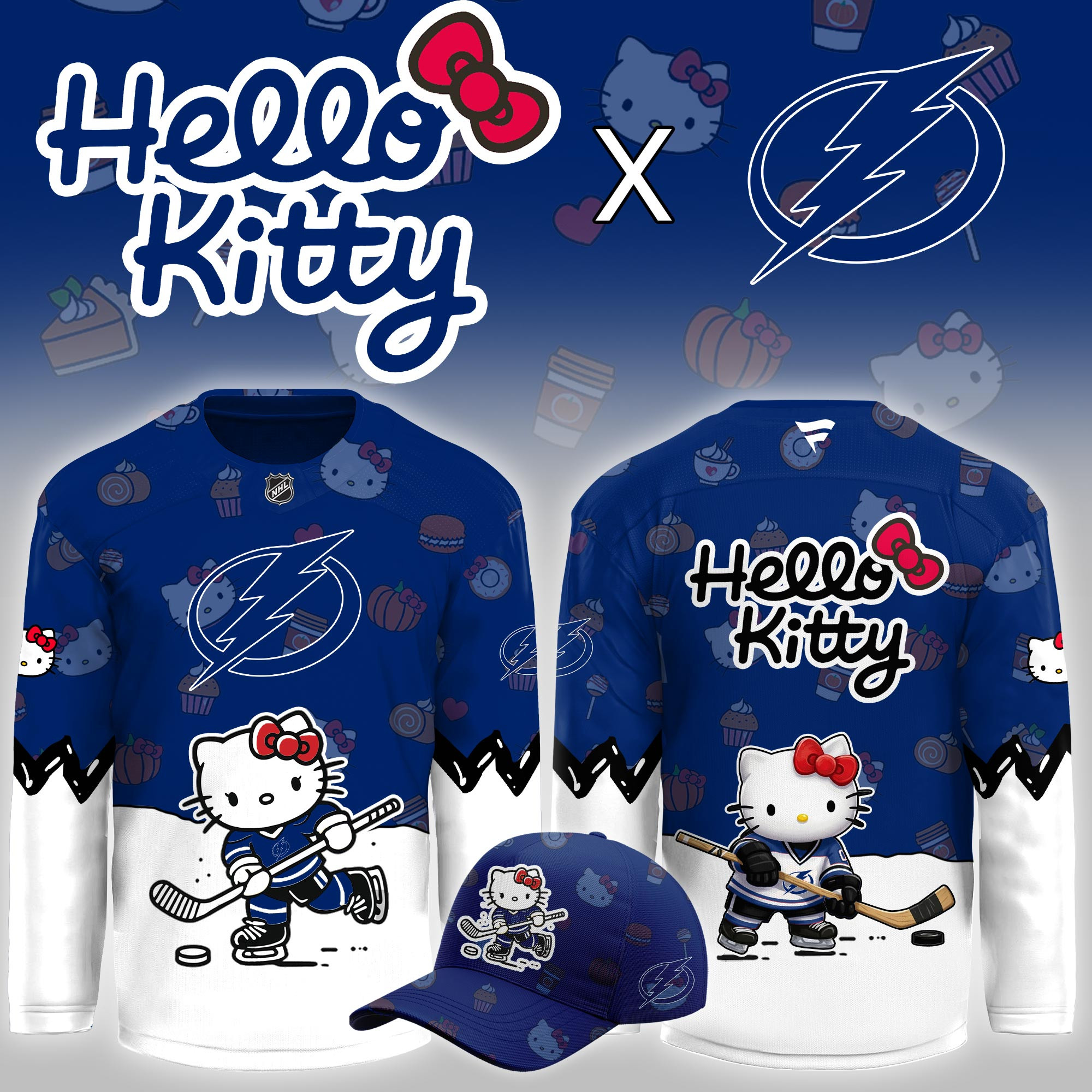 Tampa Bay Lightning Hello Kitty Night Limited Hockey Jersey PB1APN4