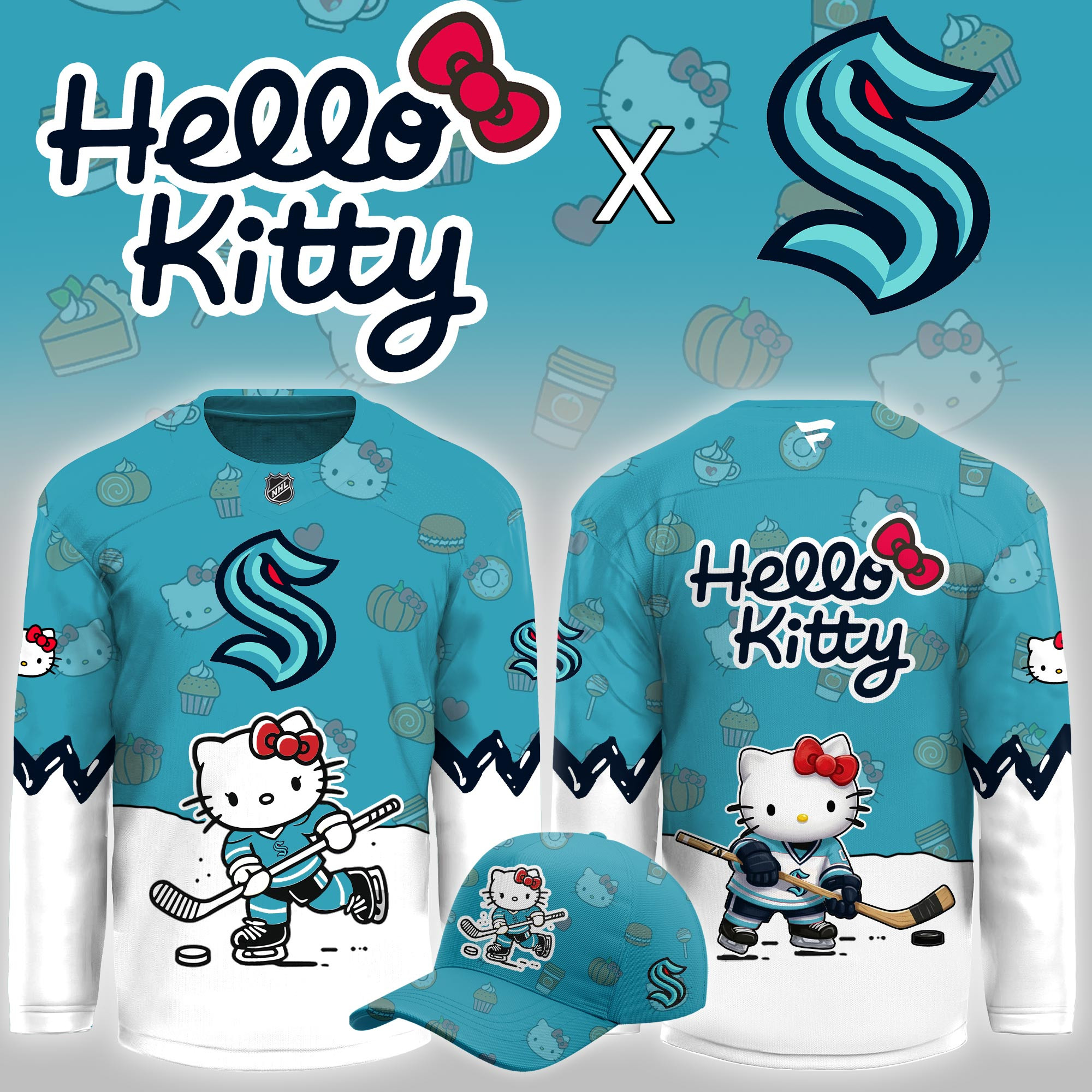 Seattle Kraken Hello Kitty Night Limited Hockey Jersey PBNCO2H