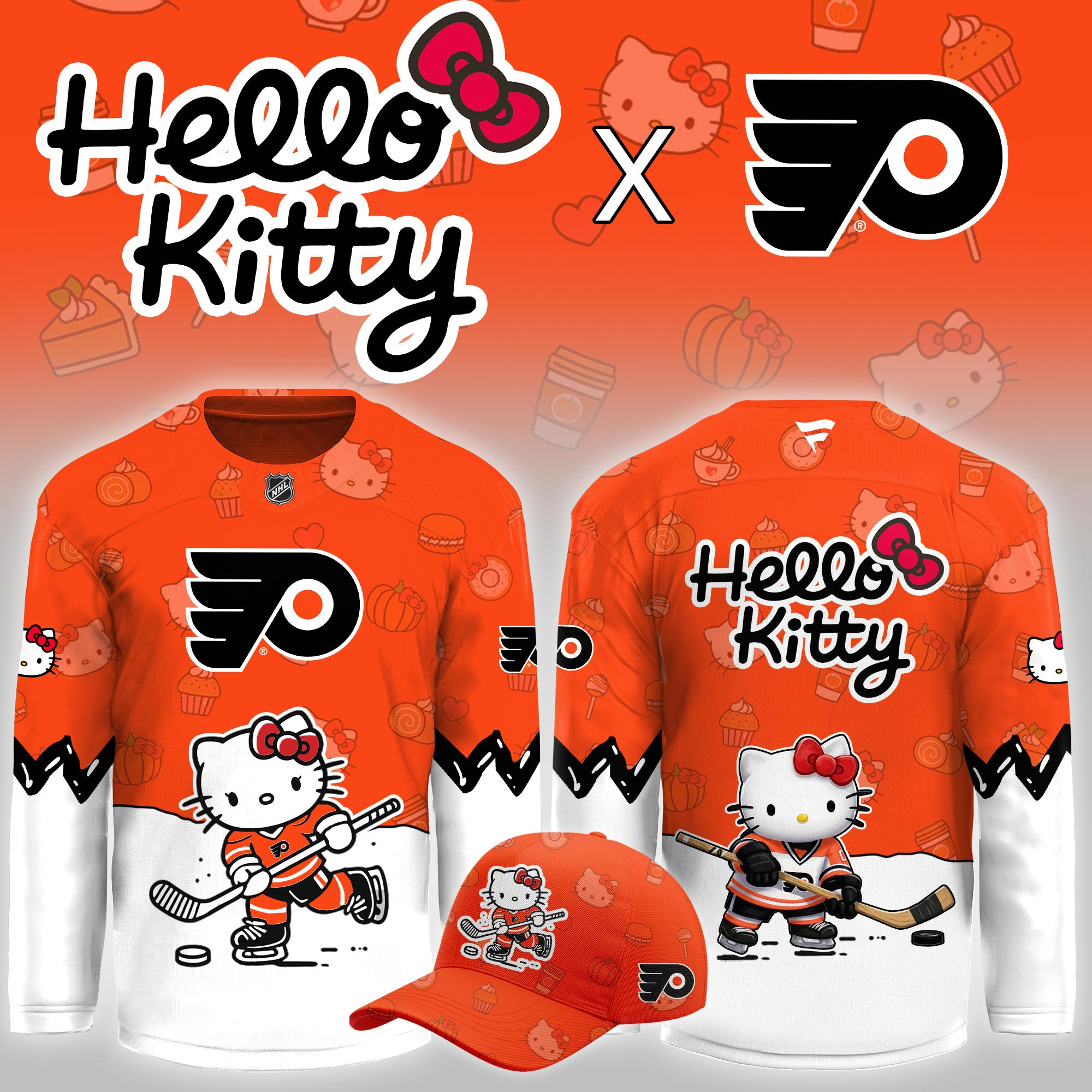 Philadelphia Flyers Hello Kitty Night Limited Hockey Jersey PBNAF31