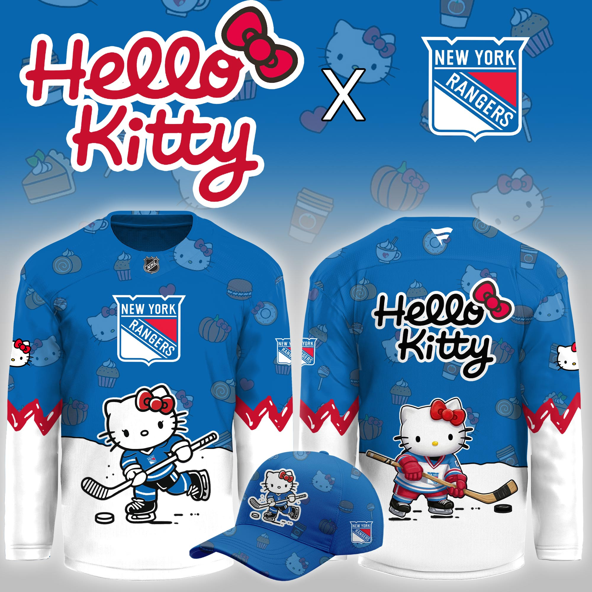 New York Rangers Hello Kitty Night Limited Hockey Jersey PBDGWI2