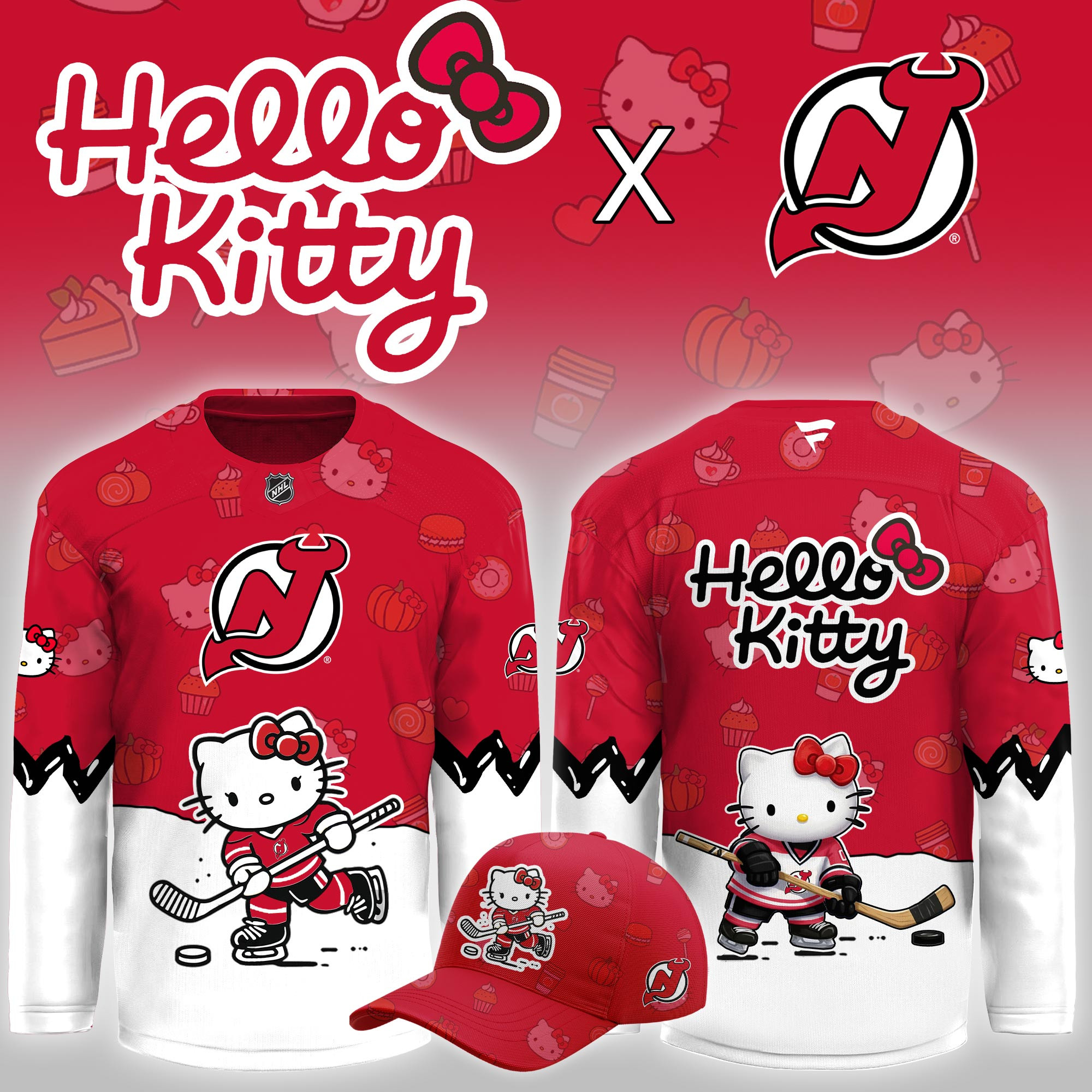 New Jersey Devils Hello Kitty Night Limited Hockey Jersey PBK68BR
