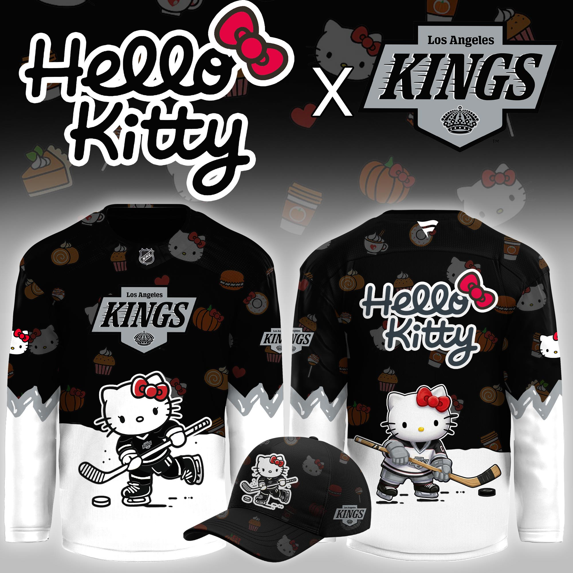 Los Angeles Kings Hello Kitty Night Limited Hockey Jersey PB2964N