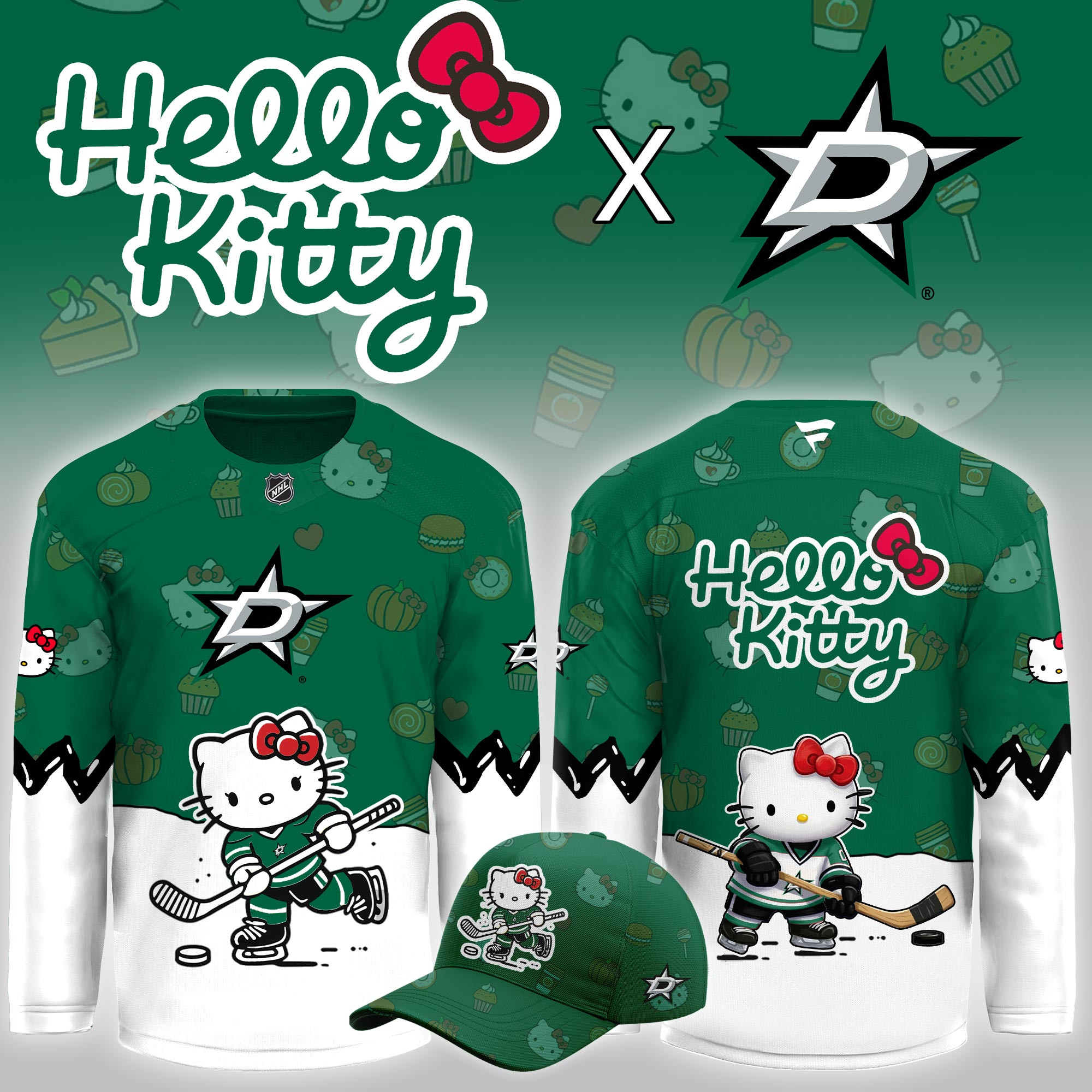 Dallas Stars Hello Kitty Night Limited Hockey Jersey PBOHT4E