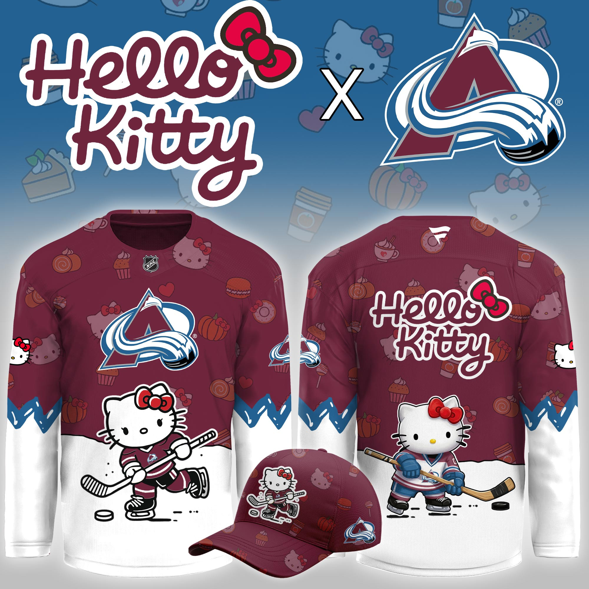 Colorado Avalanche Hello Kitty Night Limited Hockey Jersey PB92LQN